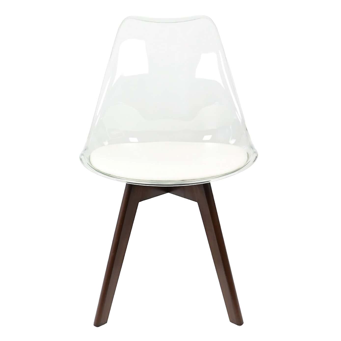 Fusion Living Soho Clear Plastic Dining Chair with Squared Legs