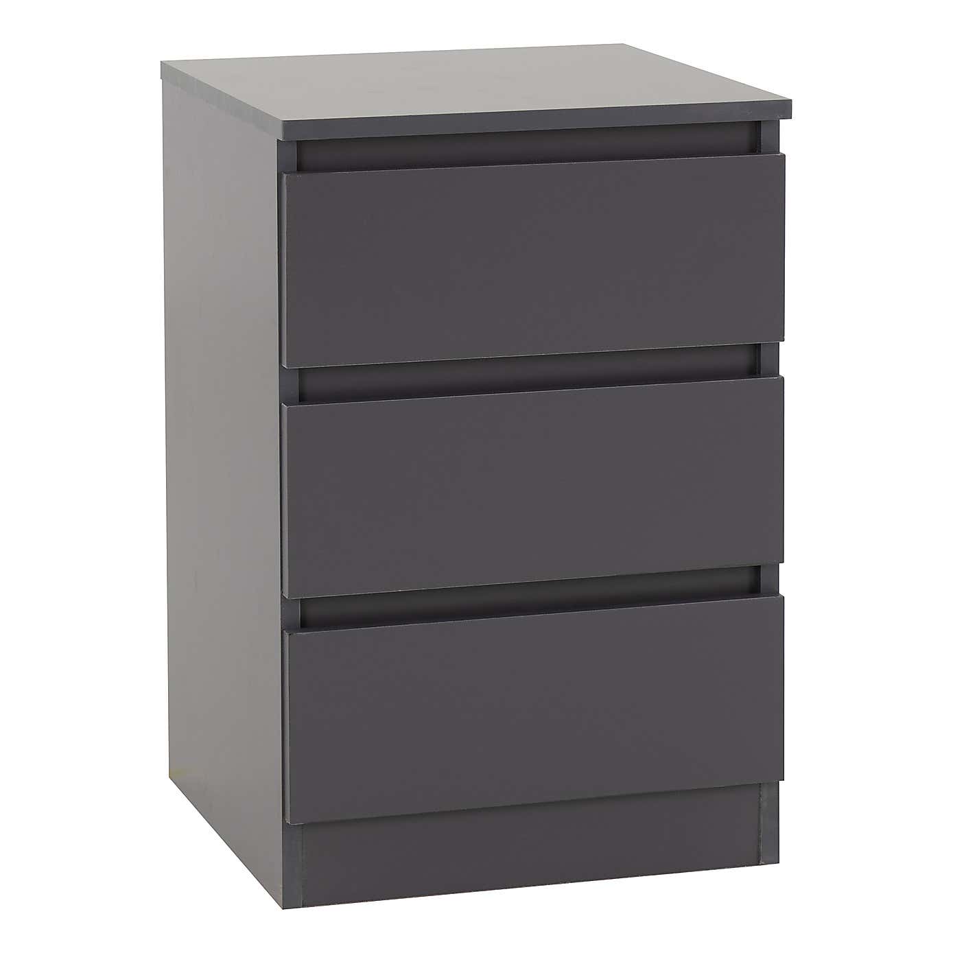 Malvern 3 Drawer Bedside Table