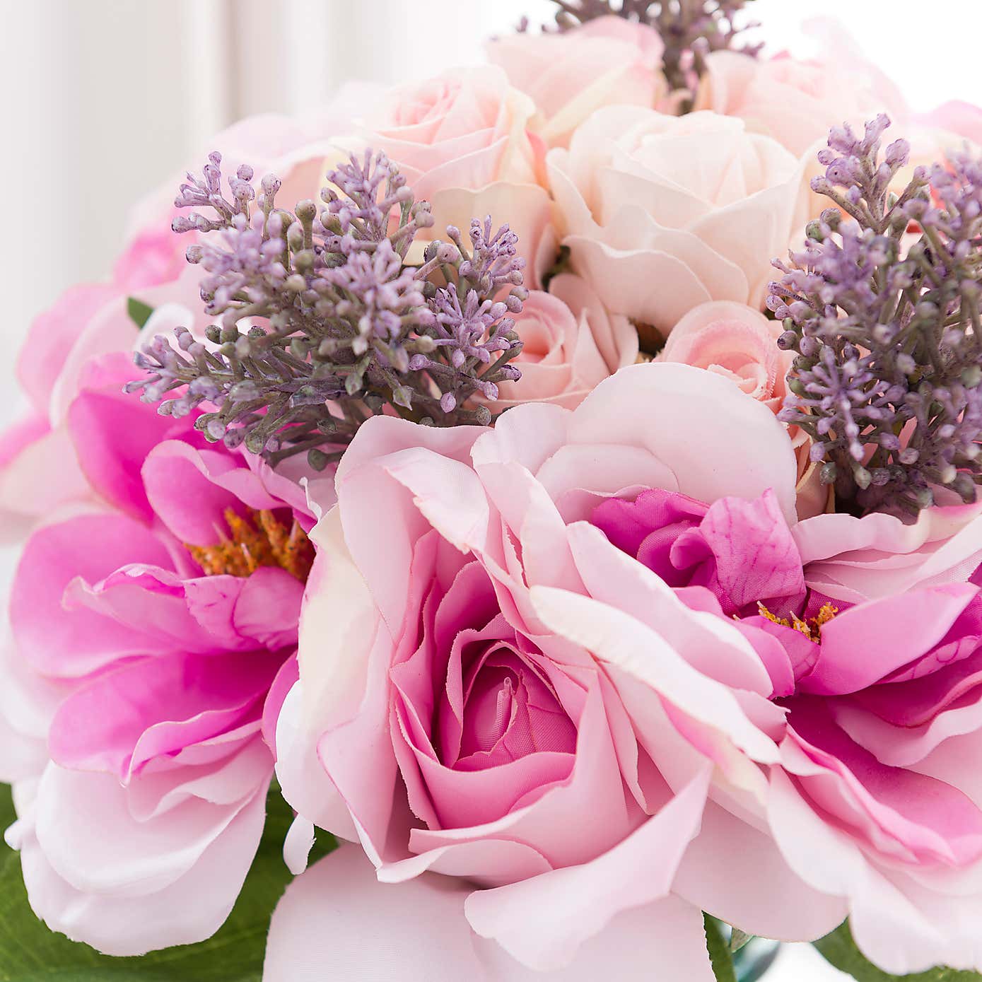 Artificial Pink Rose and Peony Bouquet