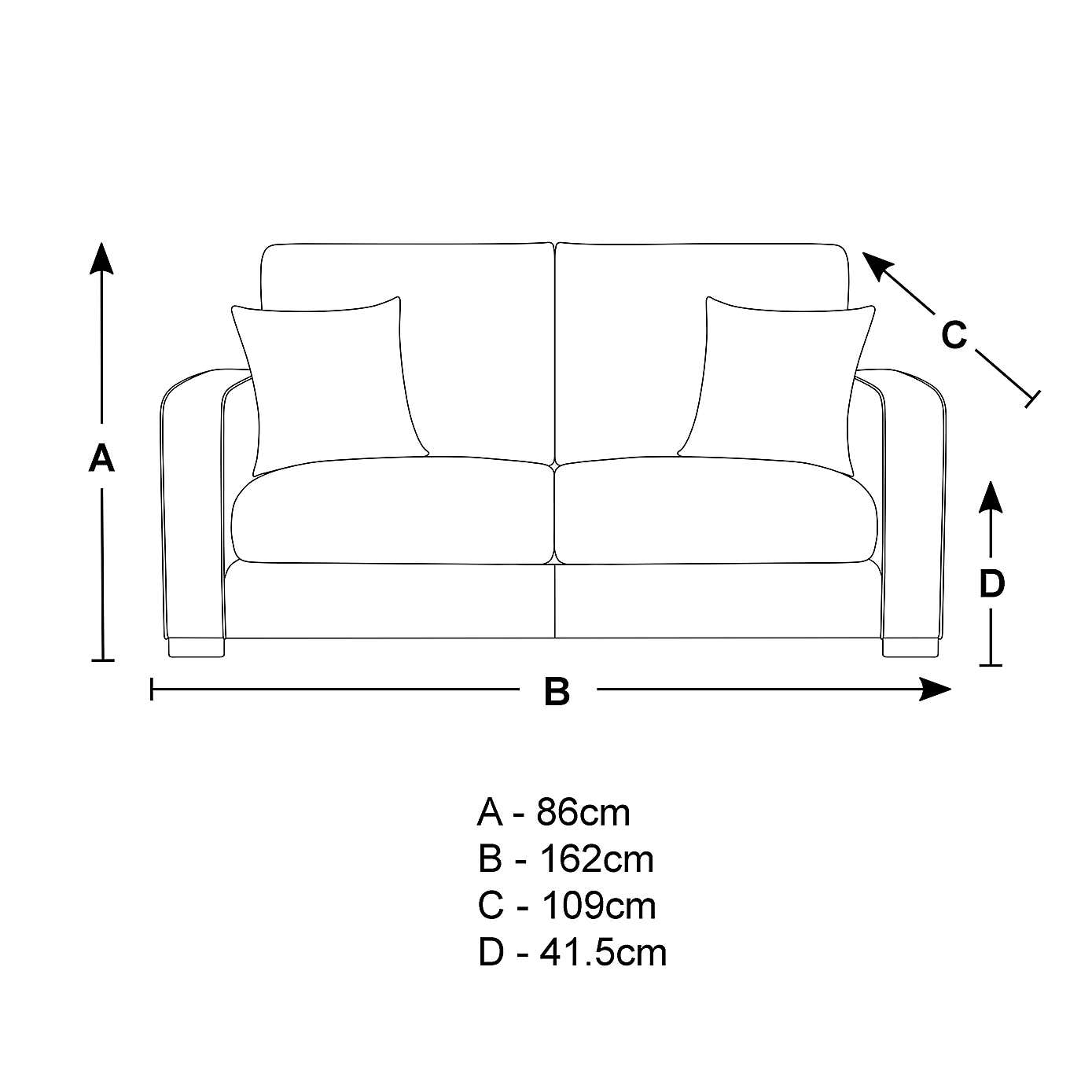 Carson Faux Leather 2 Seater Sofa