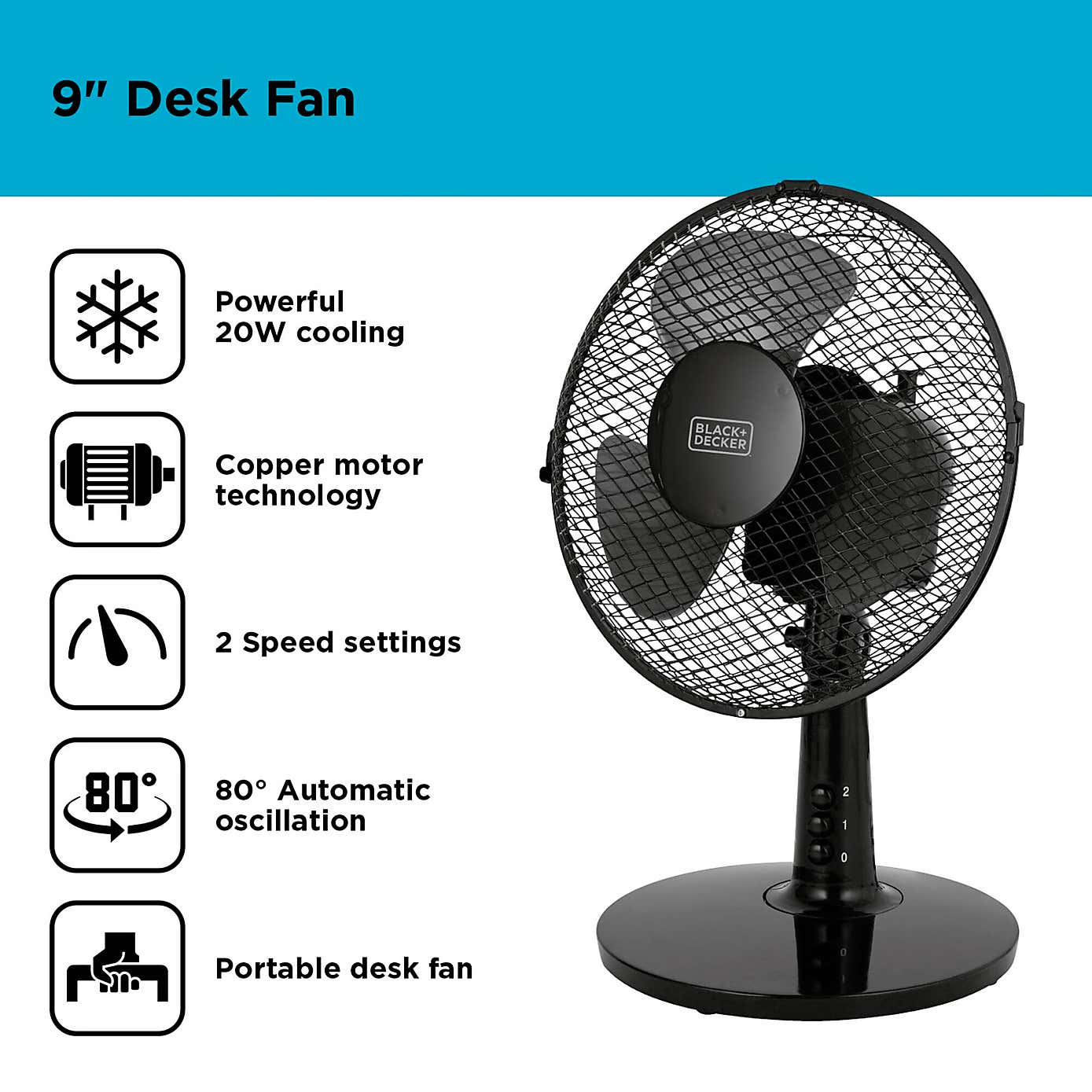 Black & Decker 9 Inch Desk Fan