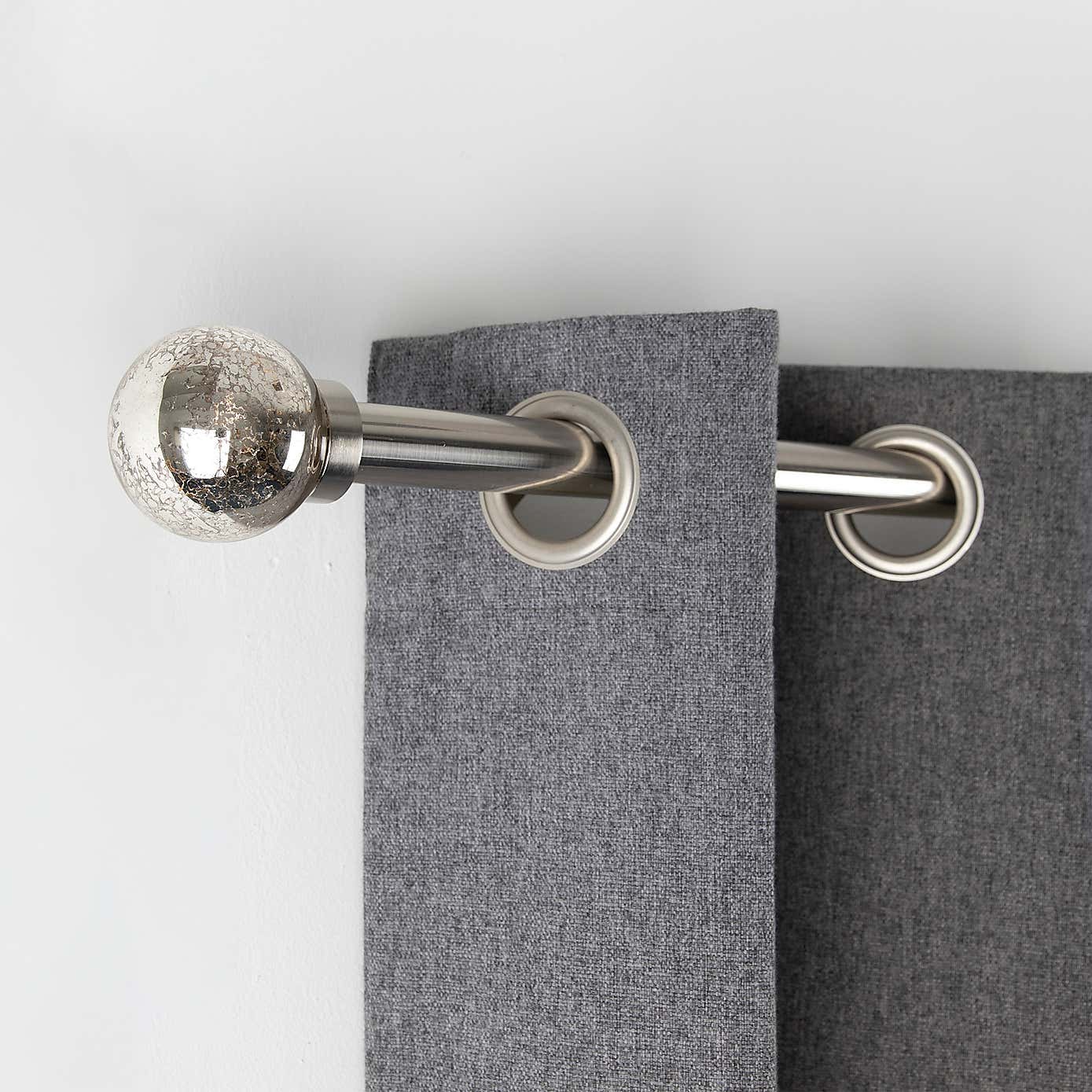 Mercury Extendable Metal Eyelet Curtain Pole​