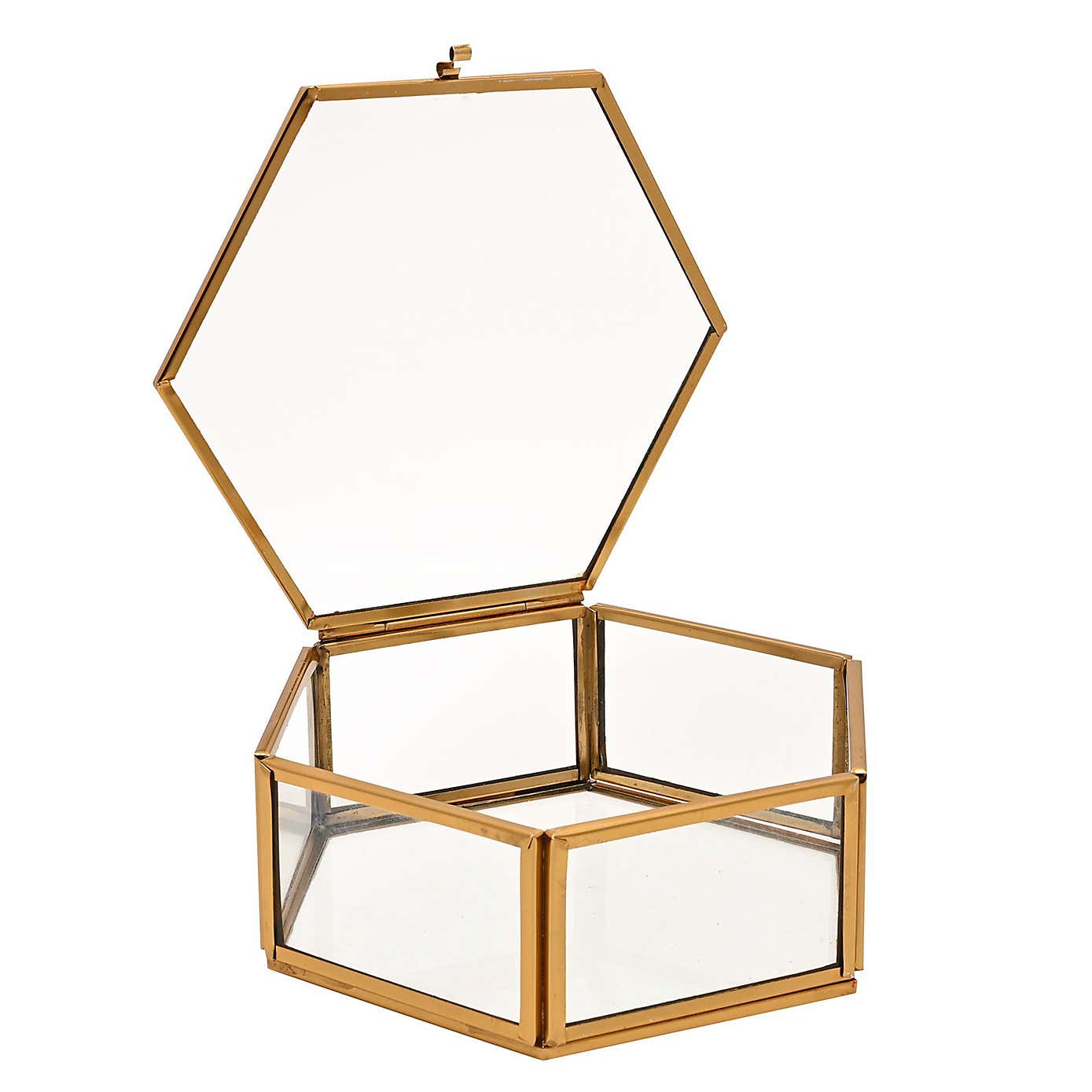 Hestia Hexagon Glass Trinket Box