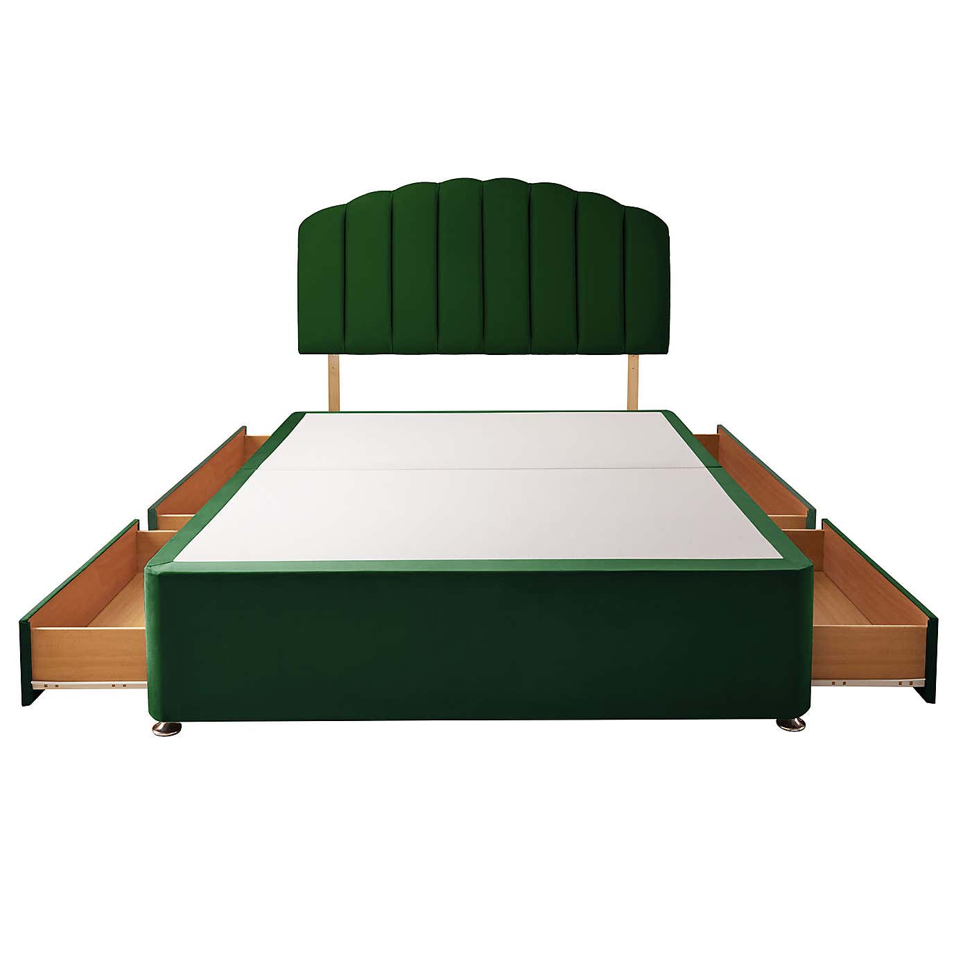 Silentnight 2 Drawer Divan Bed With Velvet Merlin Headboard