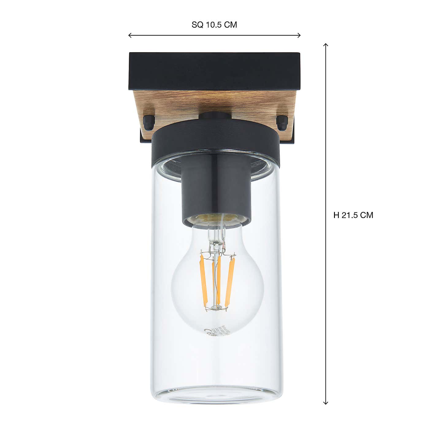 Fulton Industrial Dimmable Indoor Outdoor Flush Ceiling Light