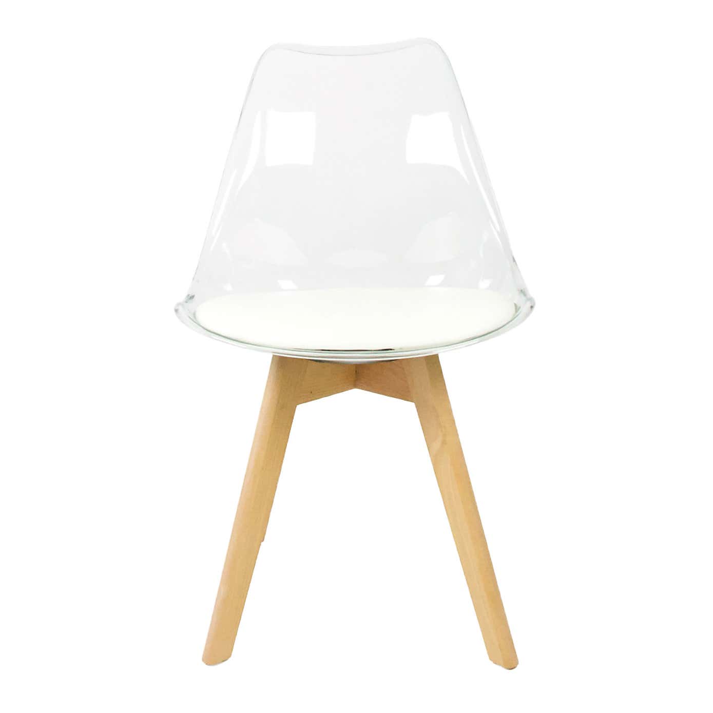 Fusion Living Soho Clear Plastic Dining Chair with Squared Legs