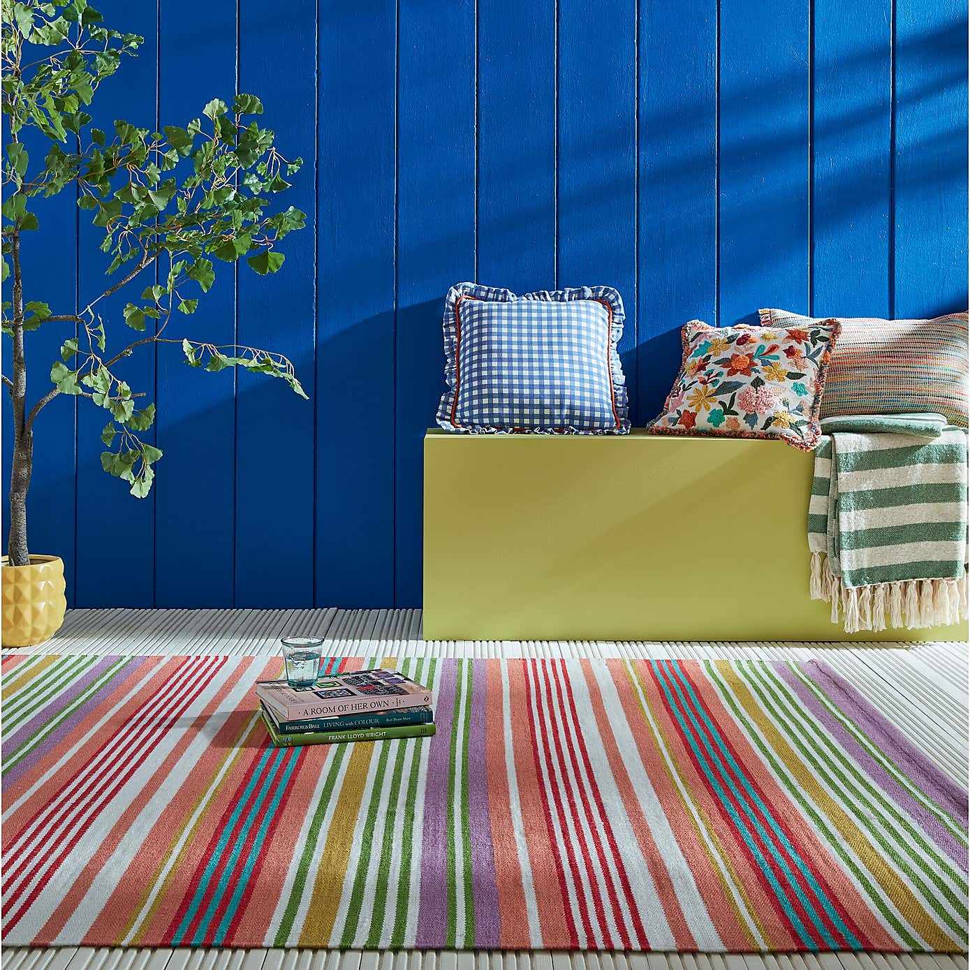 Sophie Robinson Rock Candy Stripe Indoor Outdoor Rug