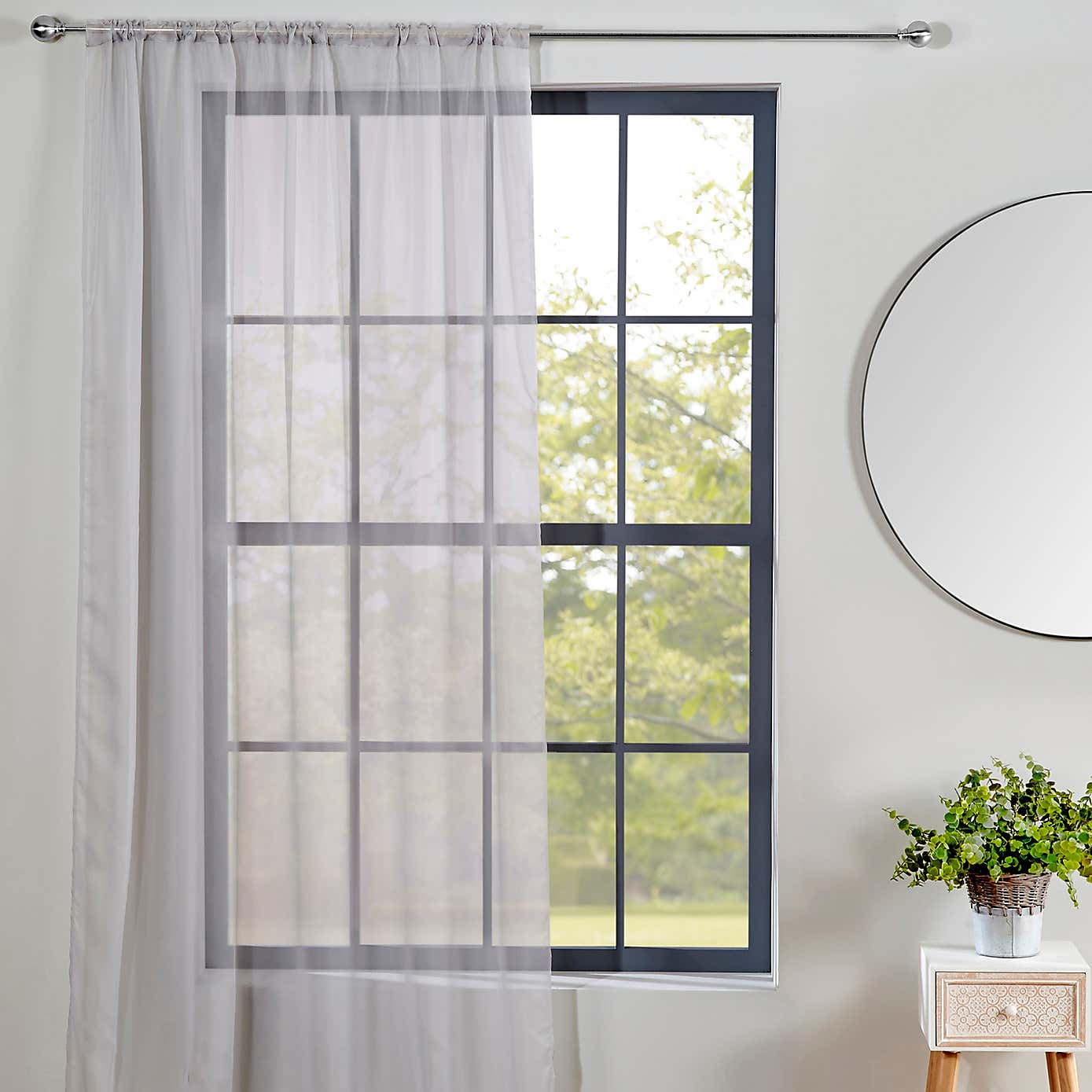 Sheer Elegance Slot Top Single Voile Panel