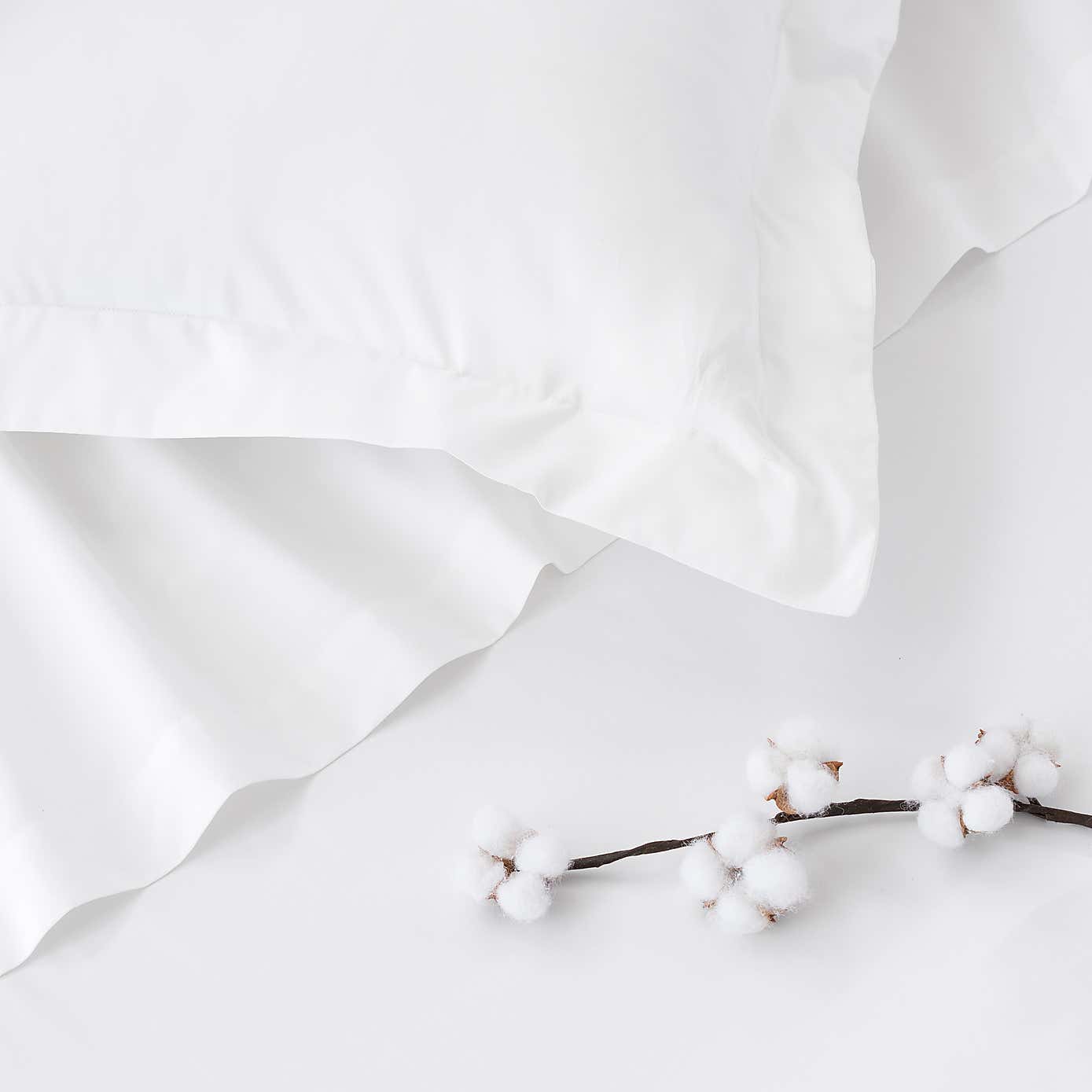 Dorma 300 Thread Count 100% Cotton Sateen Plain V-Shaped Pillowcase