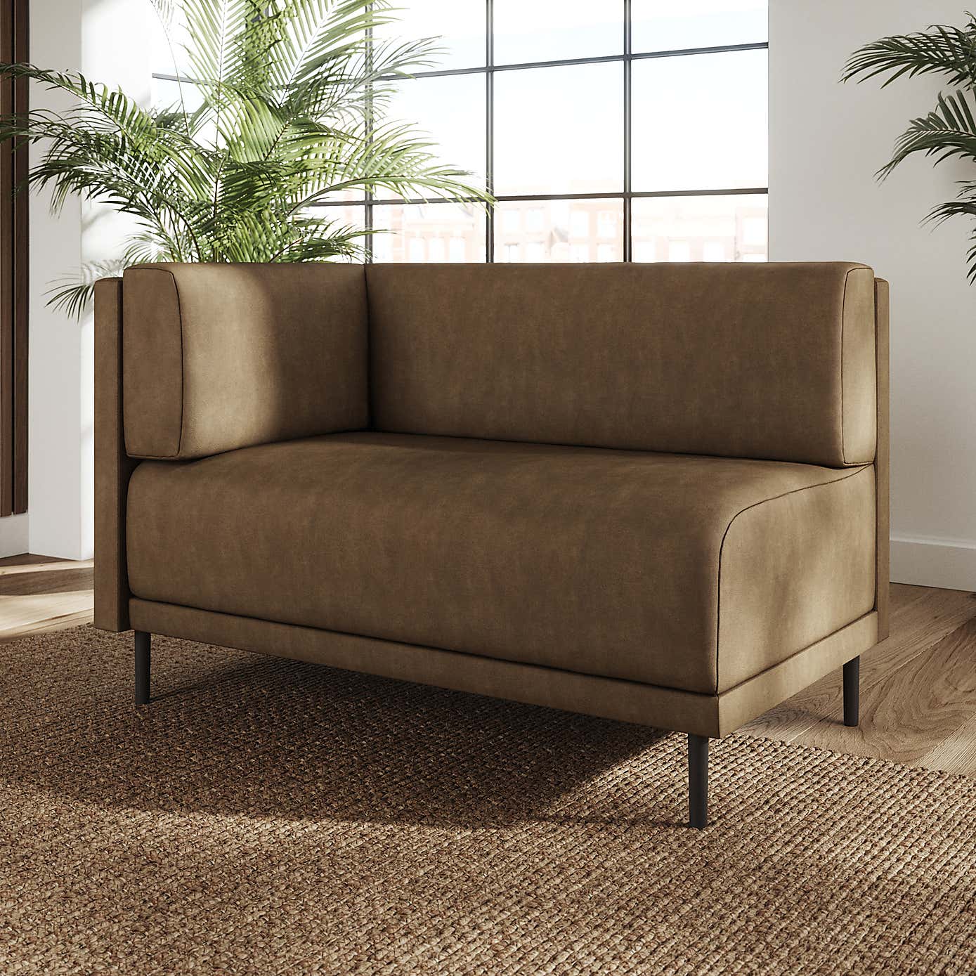 Mae Corner Dining Bench, Faux Leather