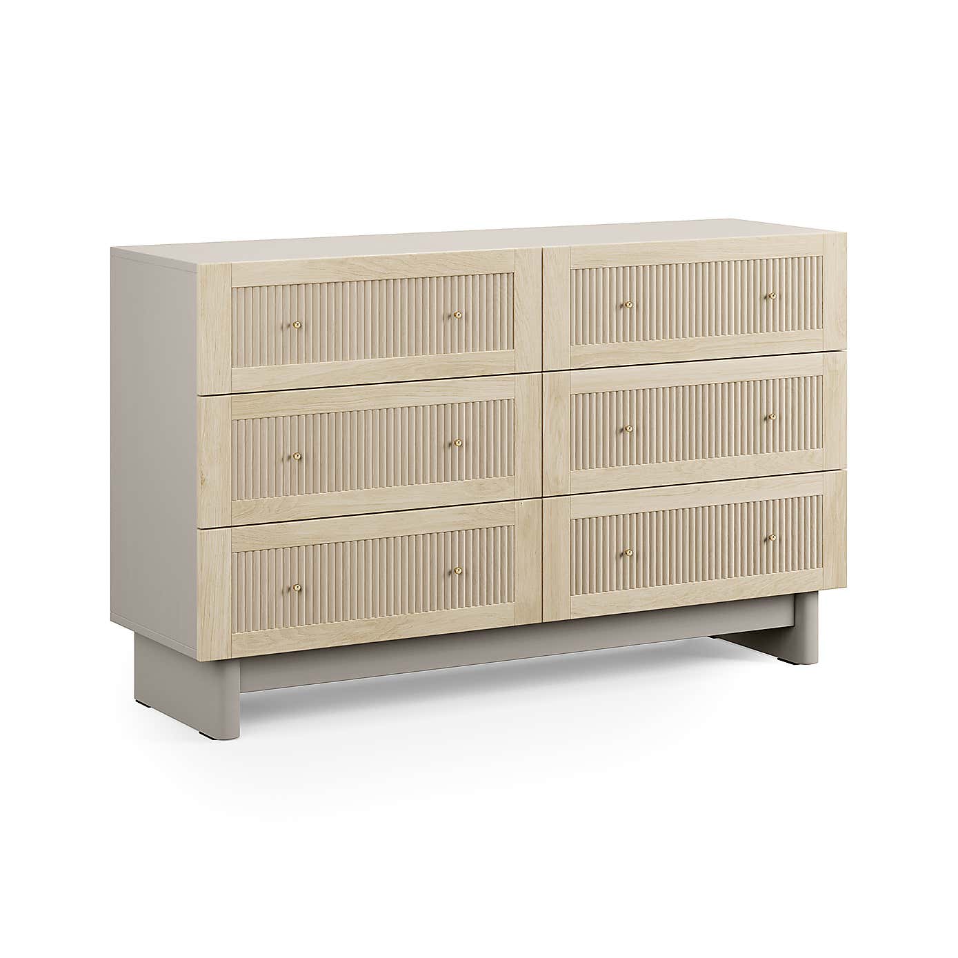 Maeva 6 Drawer Chest, Light Oak Effect