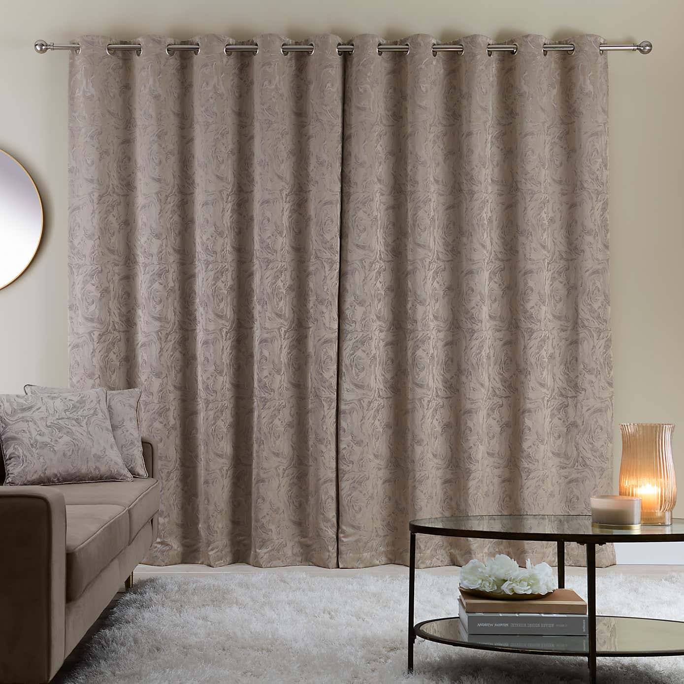 Diablo Marble Eyelet Curtains