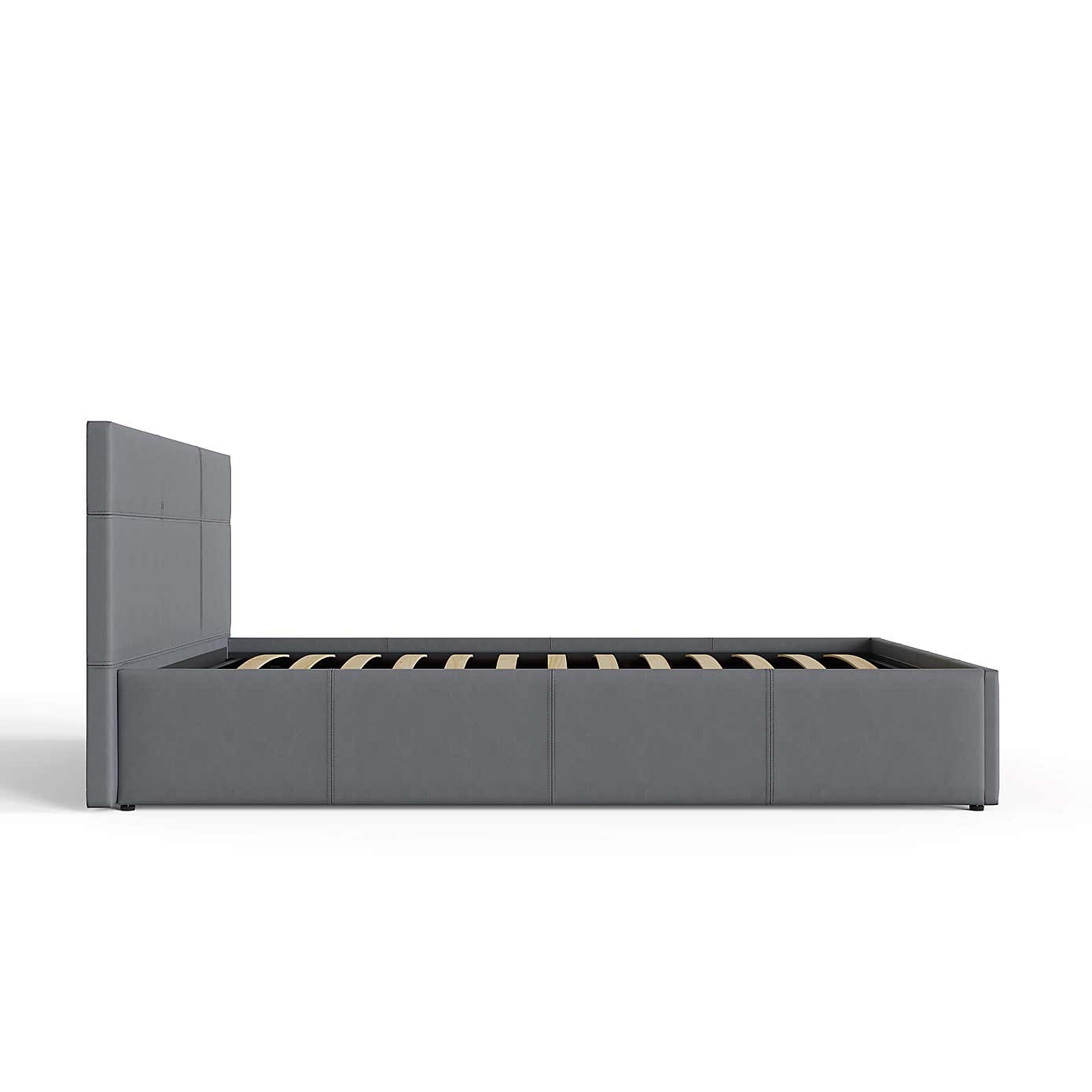 Side Lift Ottoman Bed Frame, Faux Leather