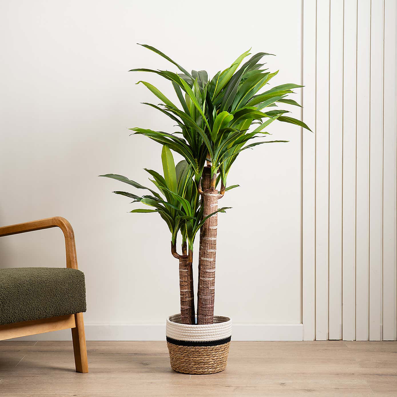 Artificial Triple Stem Yucca Tree in Black Plant Pot