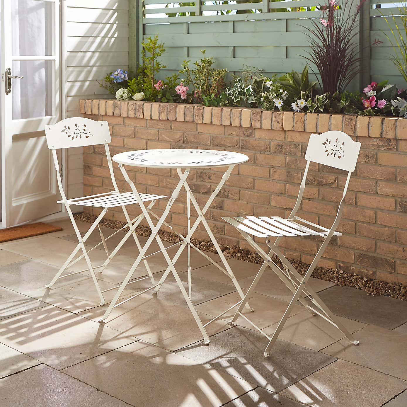 Churchgate 60cm Metal Bistro Set, Sandstone