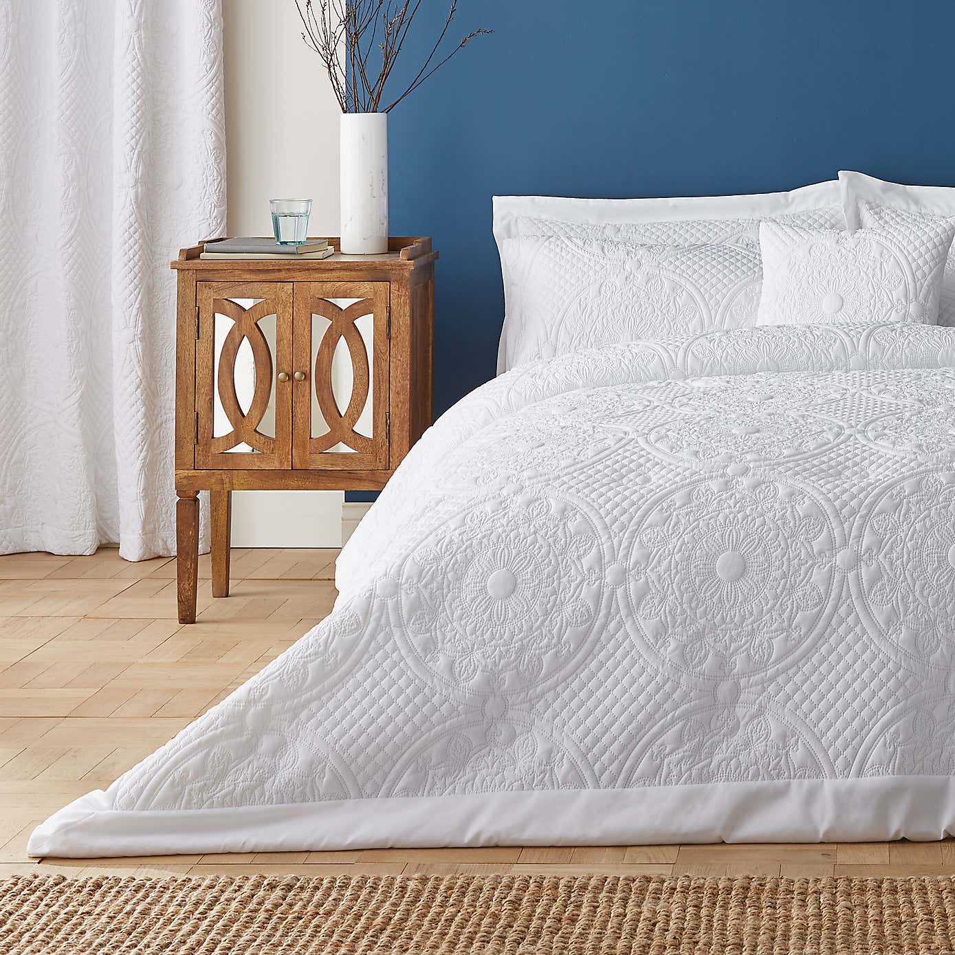 Mandalay White Square Cushion