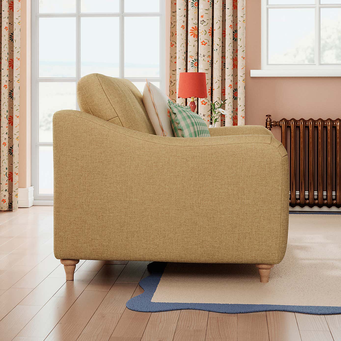 Hattie Slub Faux Linen Snuggle Sofa