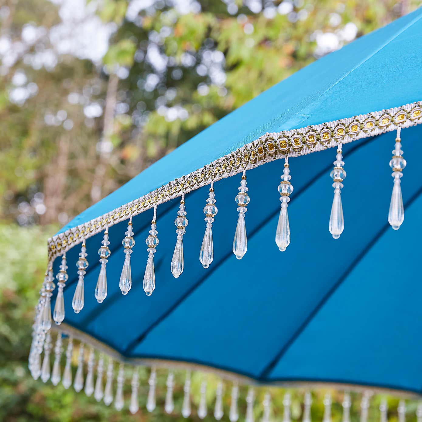 2.85m Peacock and Gold Carousel Parasol