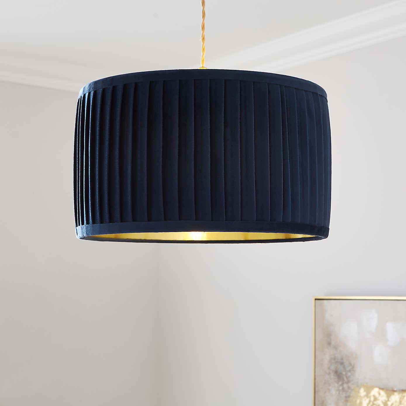 Sawyer Pleated Velvet Drum Lamp Shade