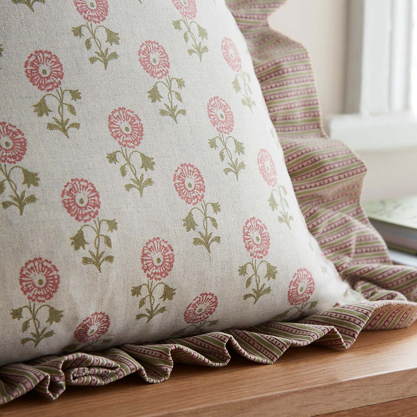 Lizzy Tile Frilled Cushion Cover