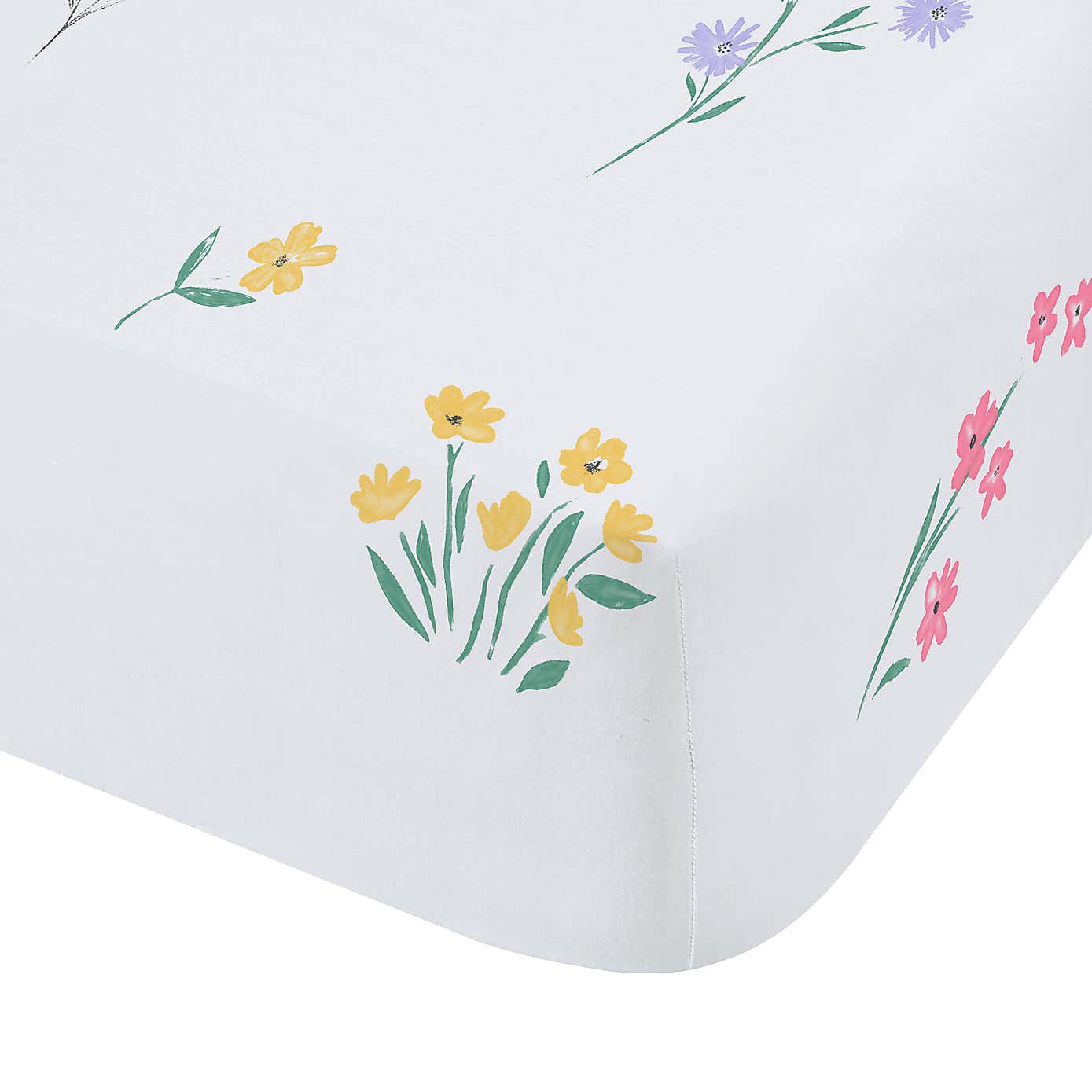 Catherine Lansfield Bunny Tails Ditsy Flowers Fitted Sheet