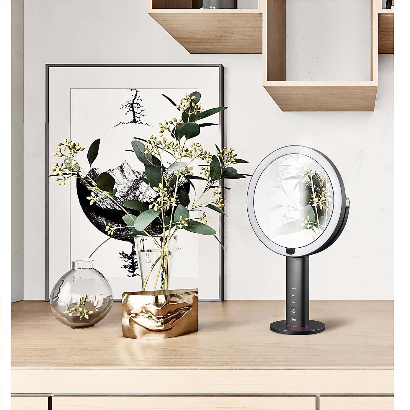 EKO iMira Pro: Dual Sided LED Sensor Free Standing Dressing Table Mirror