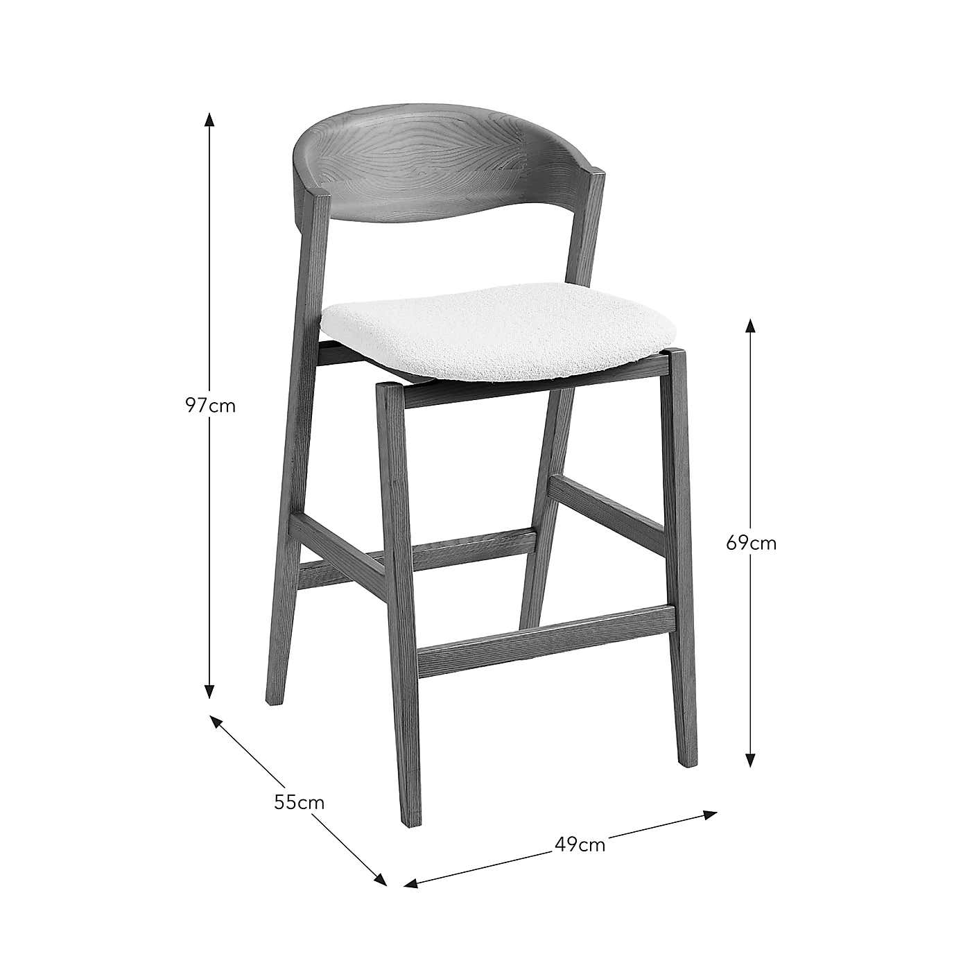 Oskar Boucle Bar Stool