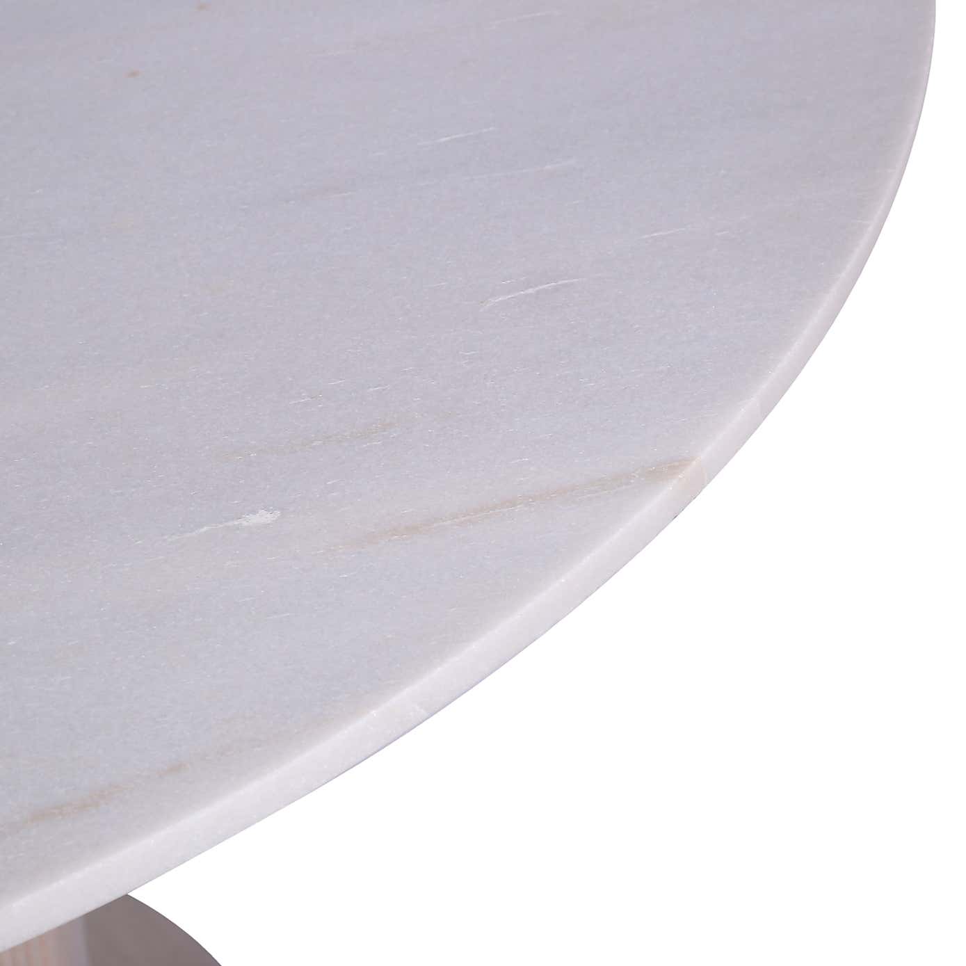 Indus Valley Cleo Round 4 Seater Dining Table with 4 Cleo Dining Chairs