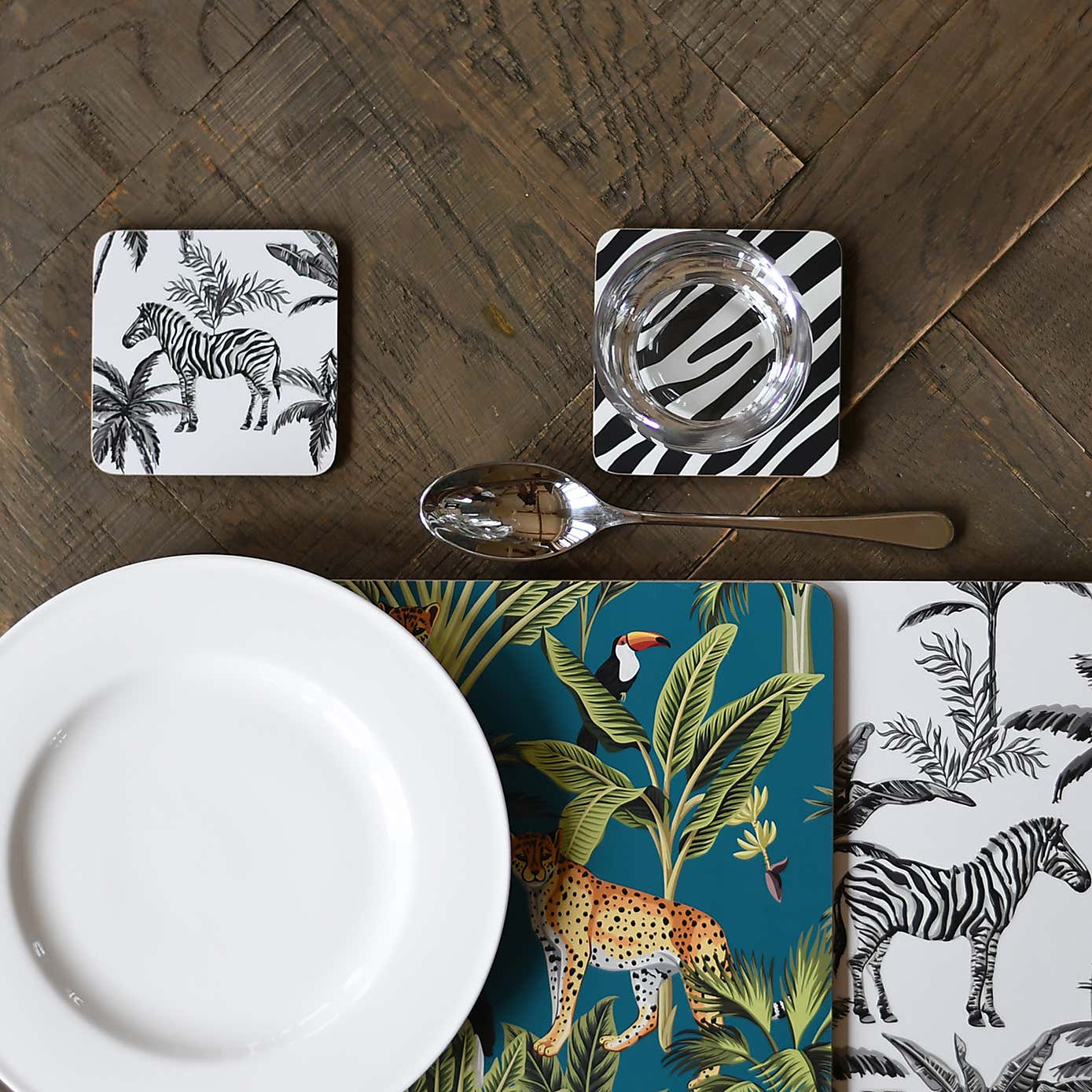 Madagascar Set of 4 Zebra Repeat Coasters
