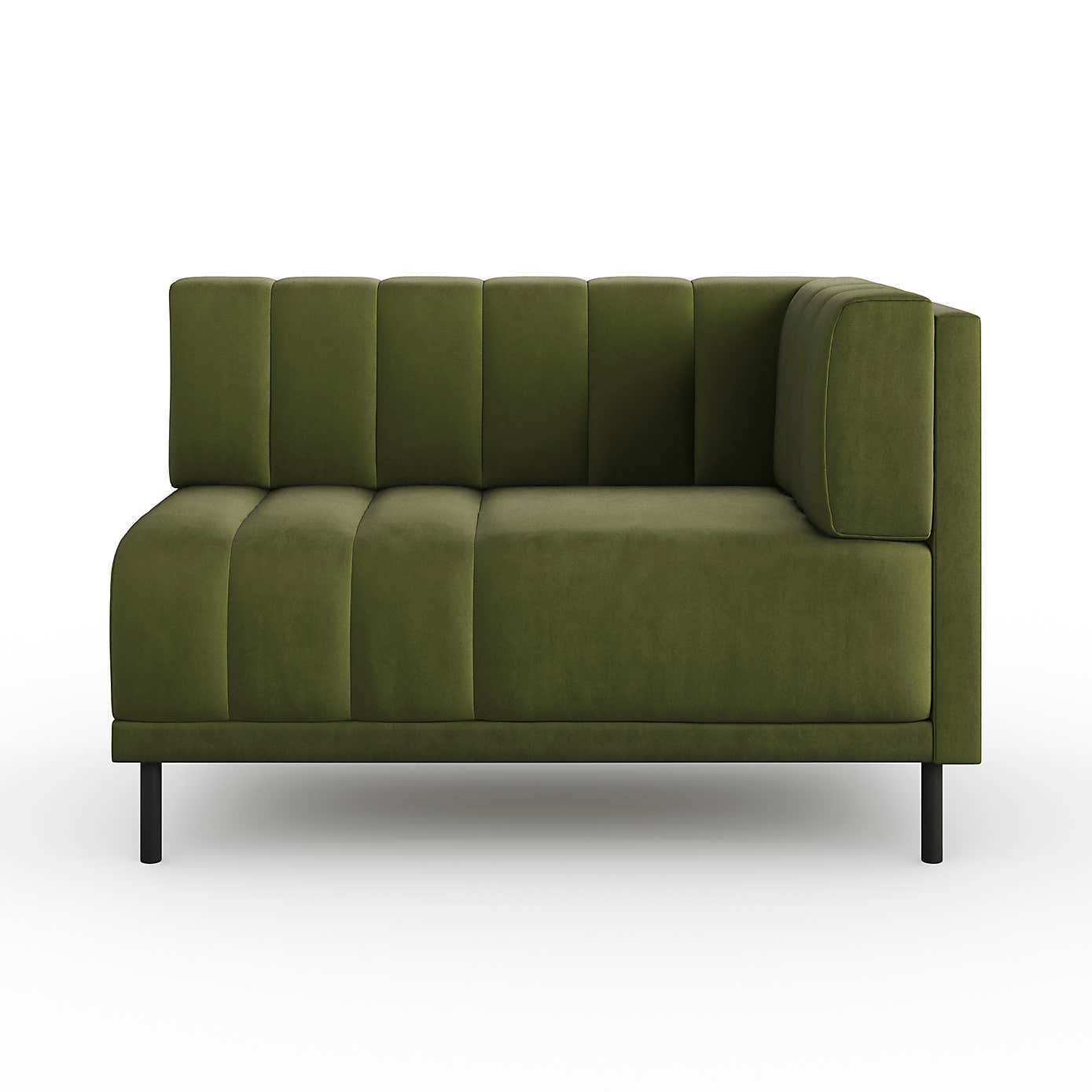 Amali Corner Dining Bench, Matte Plush Velvet