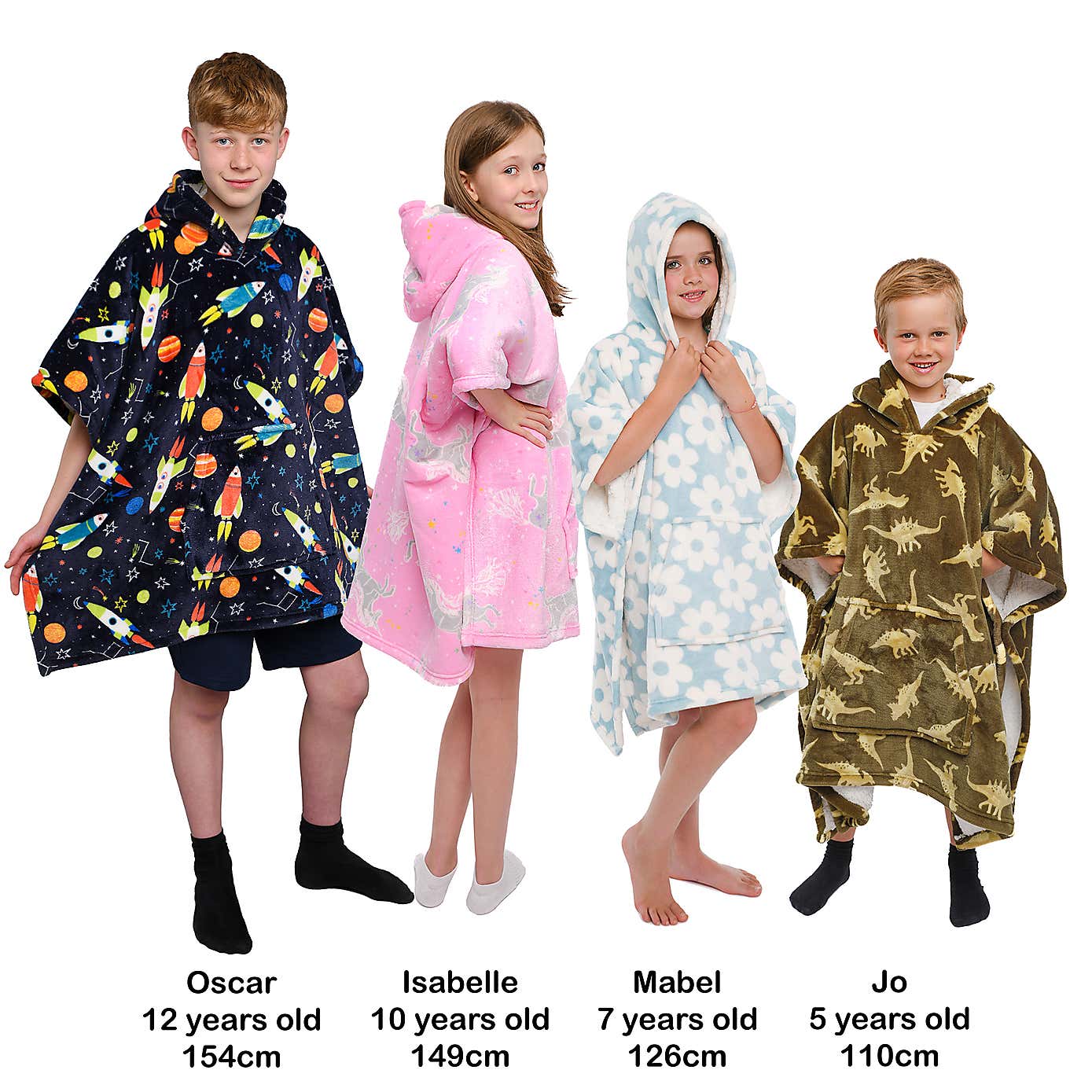 Kids Retro Flower Oversized Blanket Hoodie