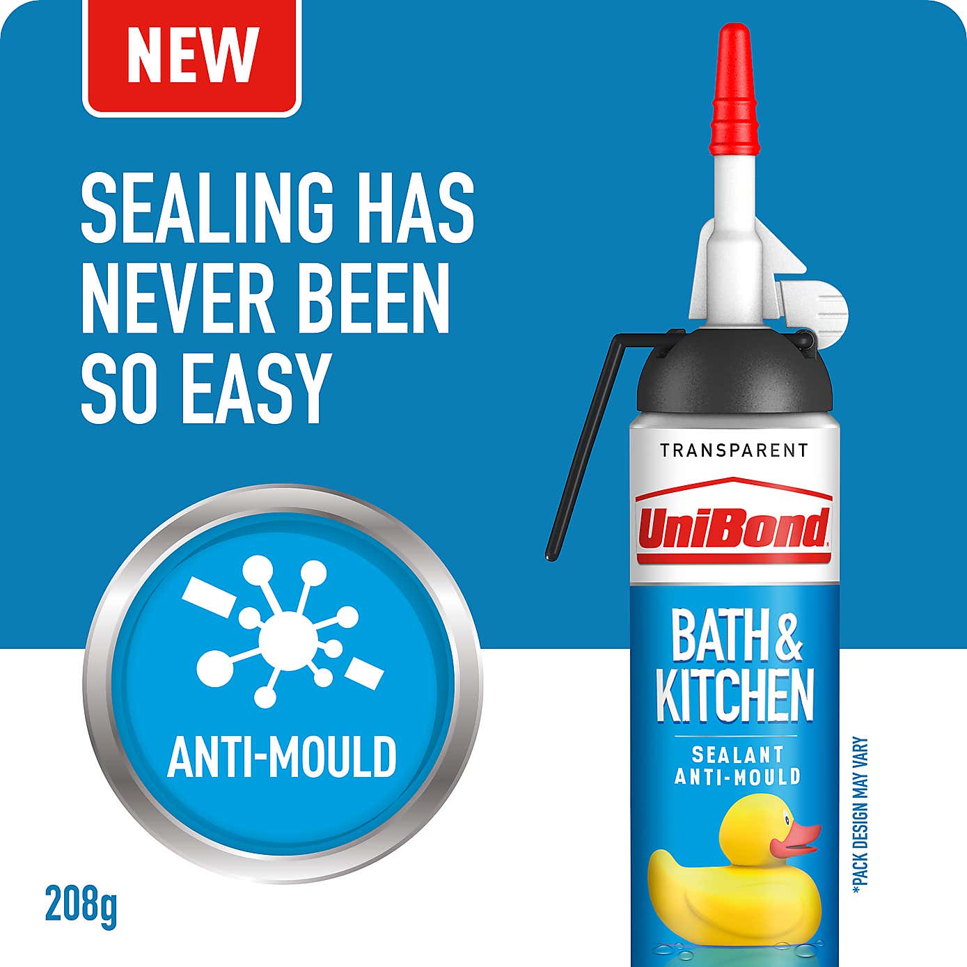UniBond Bath and Kitchen Sealant Transparent 208g