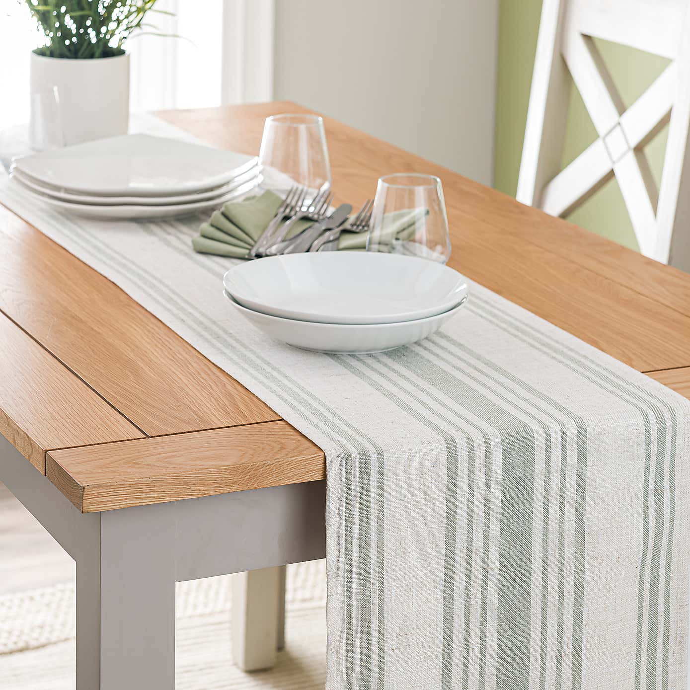 Churchgate Belton Sage Striped Runner