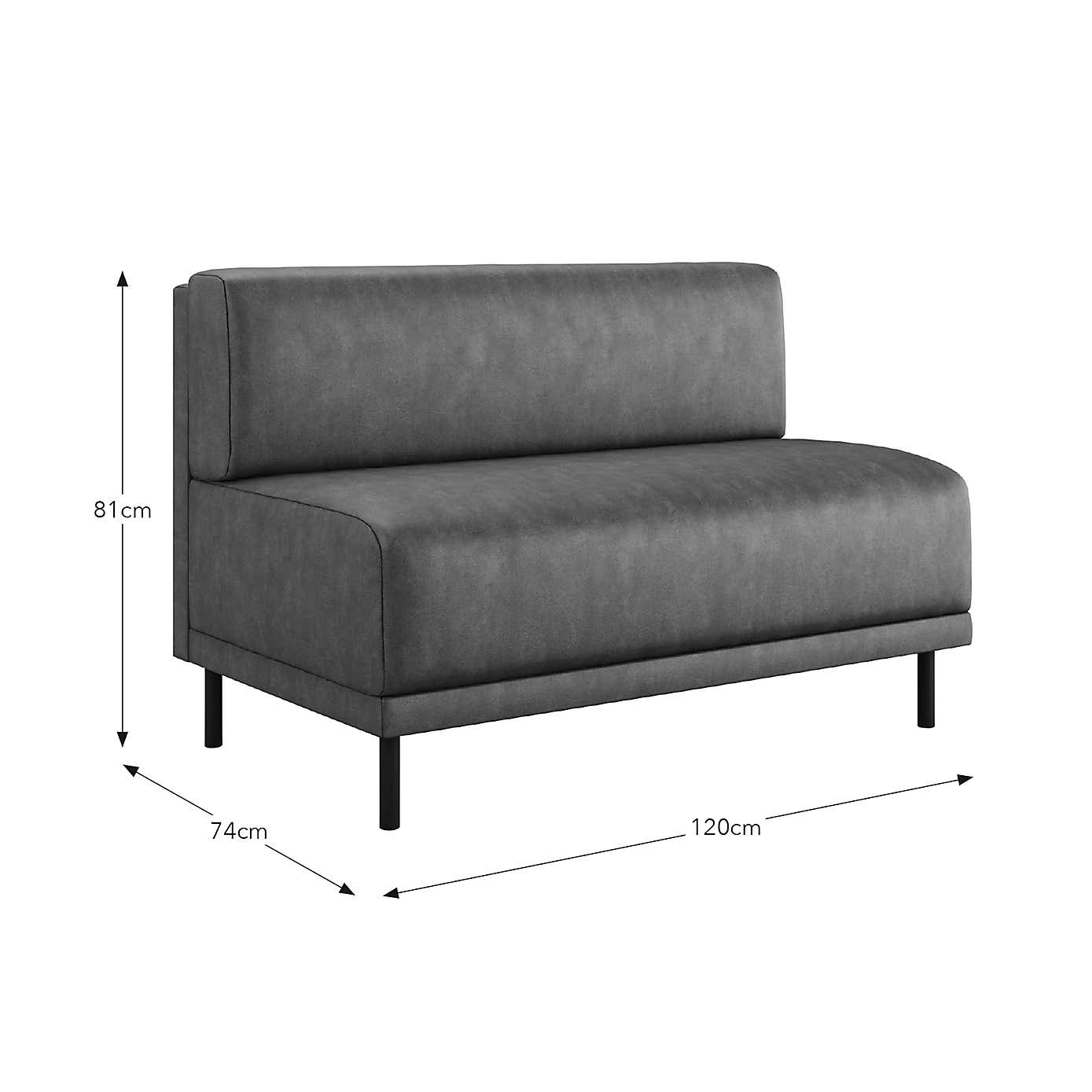 Mae Long Dining Bench, Faux Leather