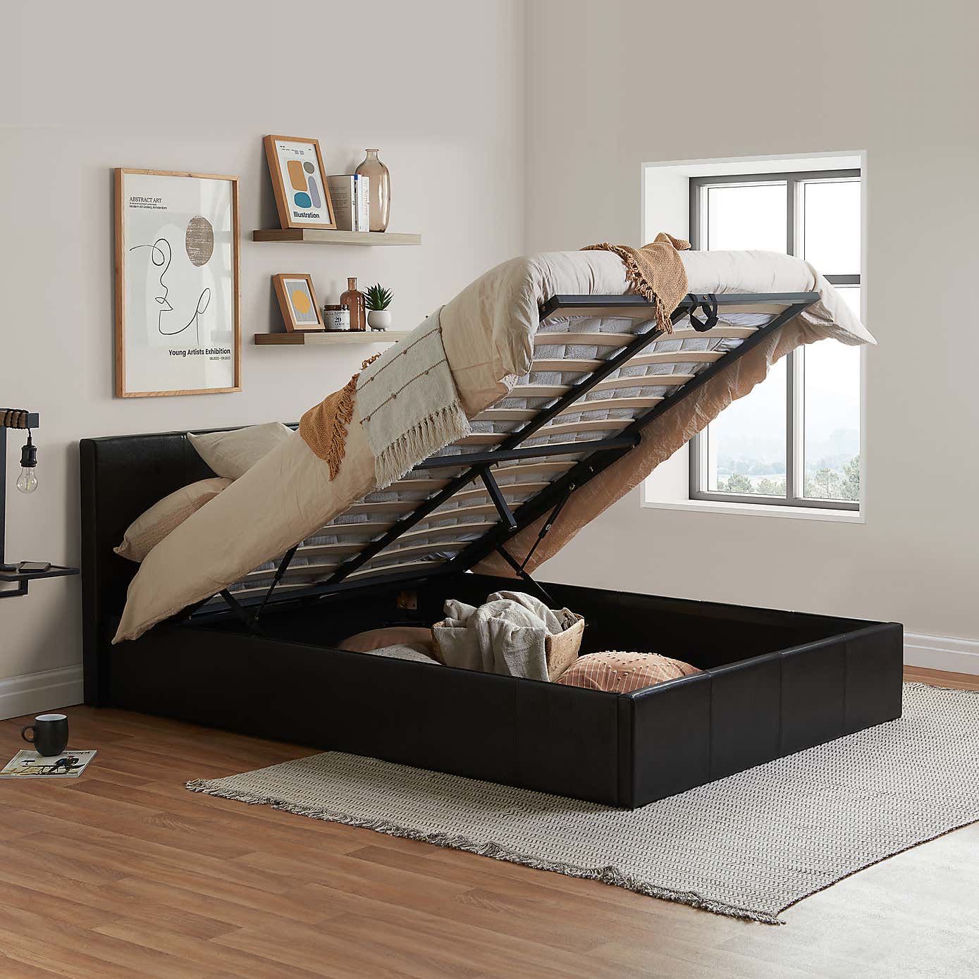 Berlin Faux Leather Ottoman Bed Frame