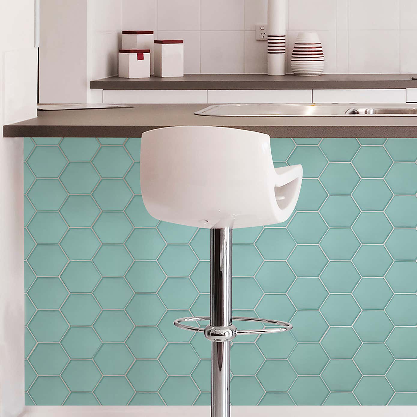 InHome Self Adhesive Backsplash Hexagon Tiles