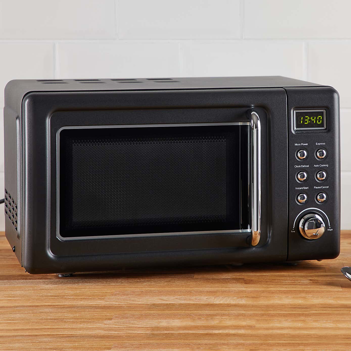 Retro 20L 800W Microwave, Matt Black