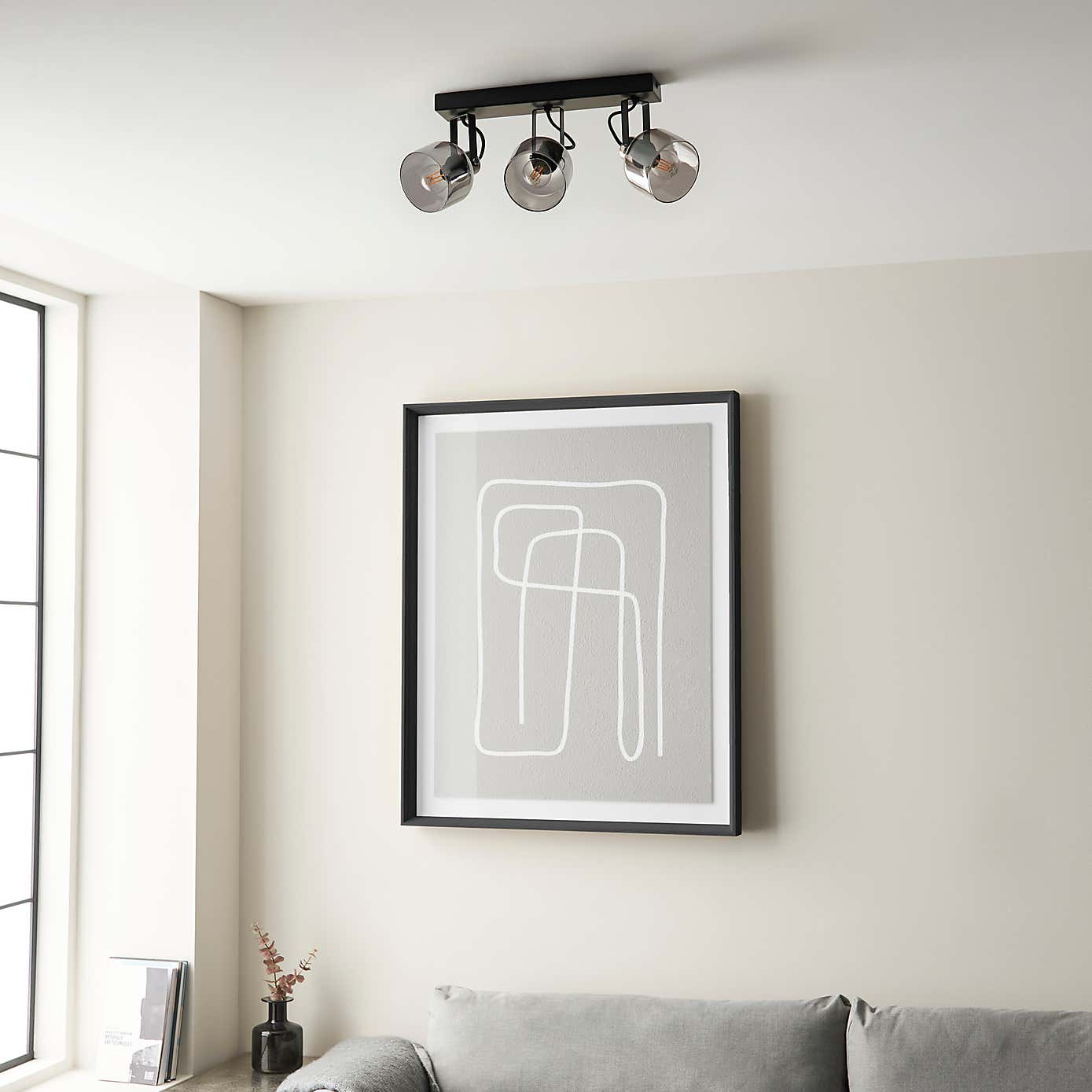 Palazzo 3 Light Smoked Glass Spotlight Bar