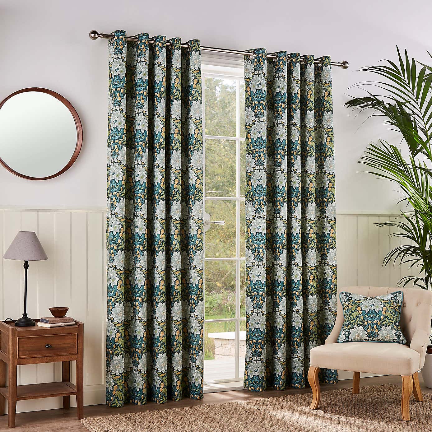 Loretta Floral Eyelet Curtains