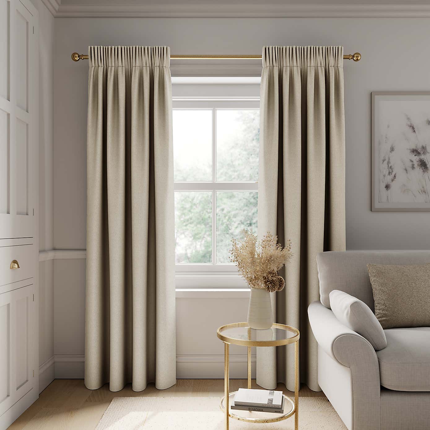 Rotterdam Herringbone Blackout Pencil Pleat Curtains