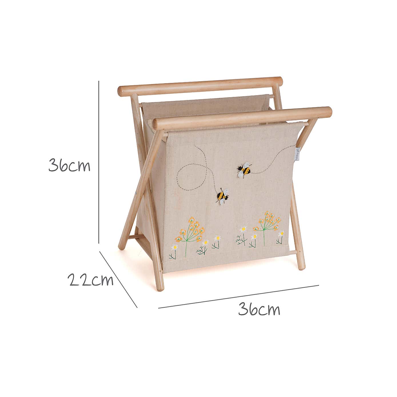 Hobby Gift Linen Bee Applique Knit Storage Natural