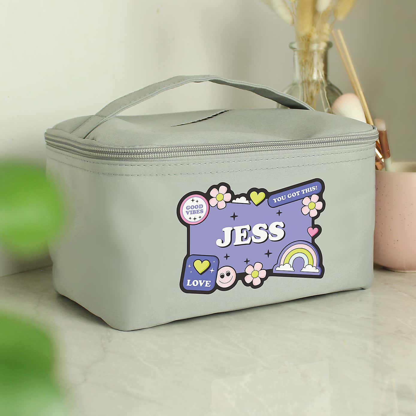 Personalised Good Vibes Toiletry Bag