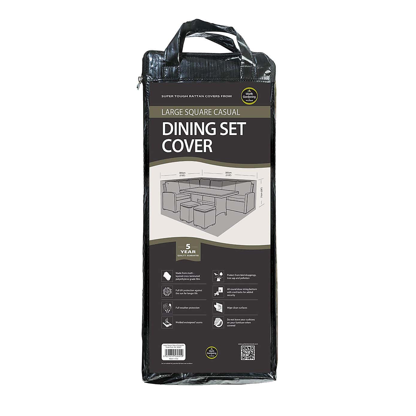 Garland Black Large Corner Dining Set Cover