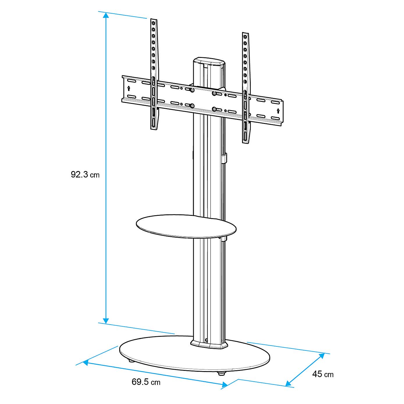 Eno Pedestal TV Stand with Shelf