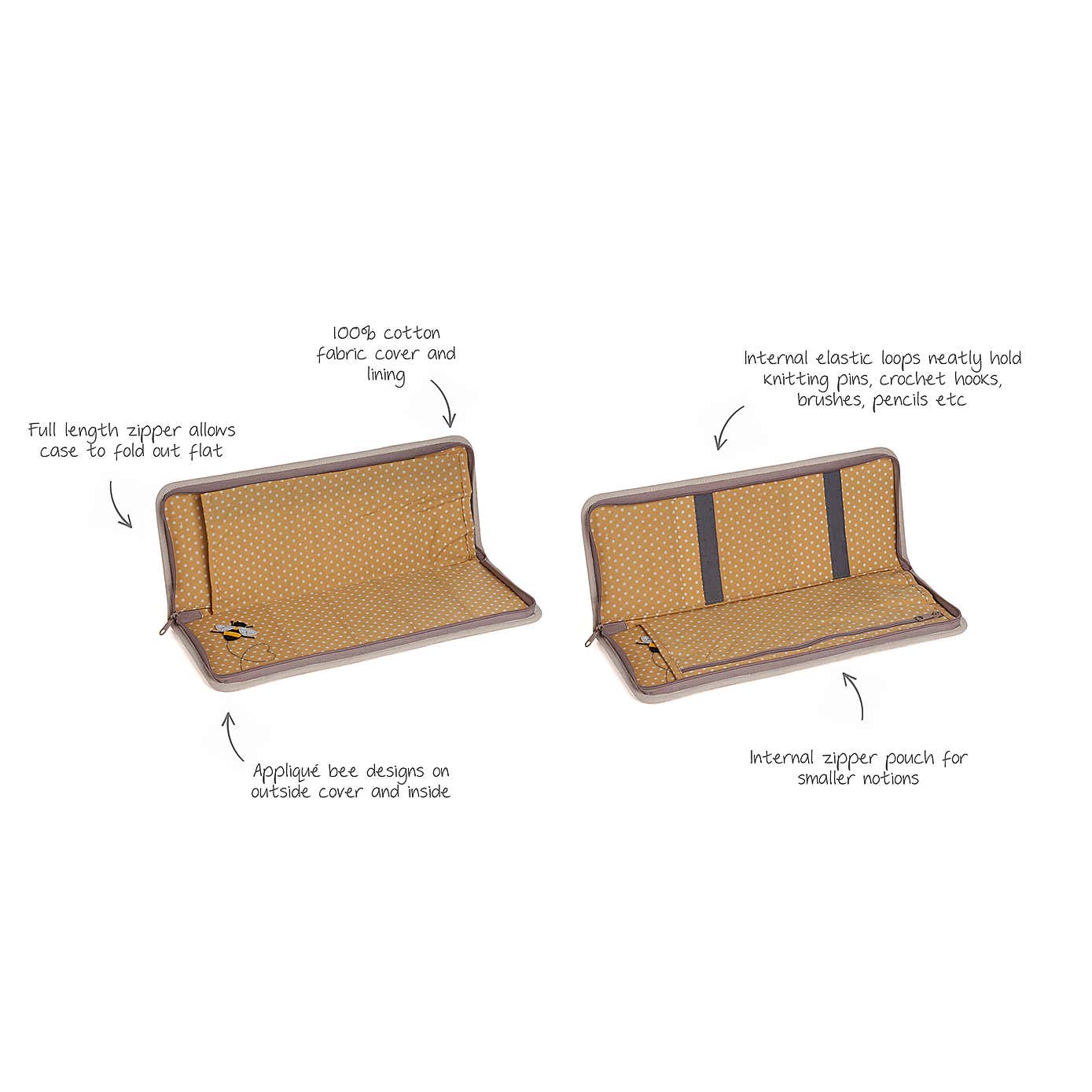 Hobby Gift Linen Bee Applique Hard Hook Pin Organise