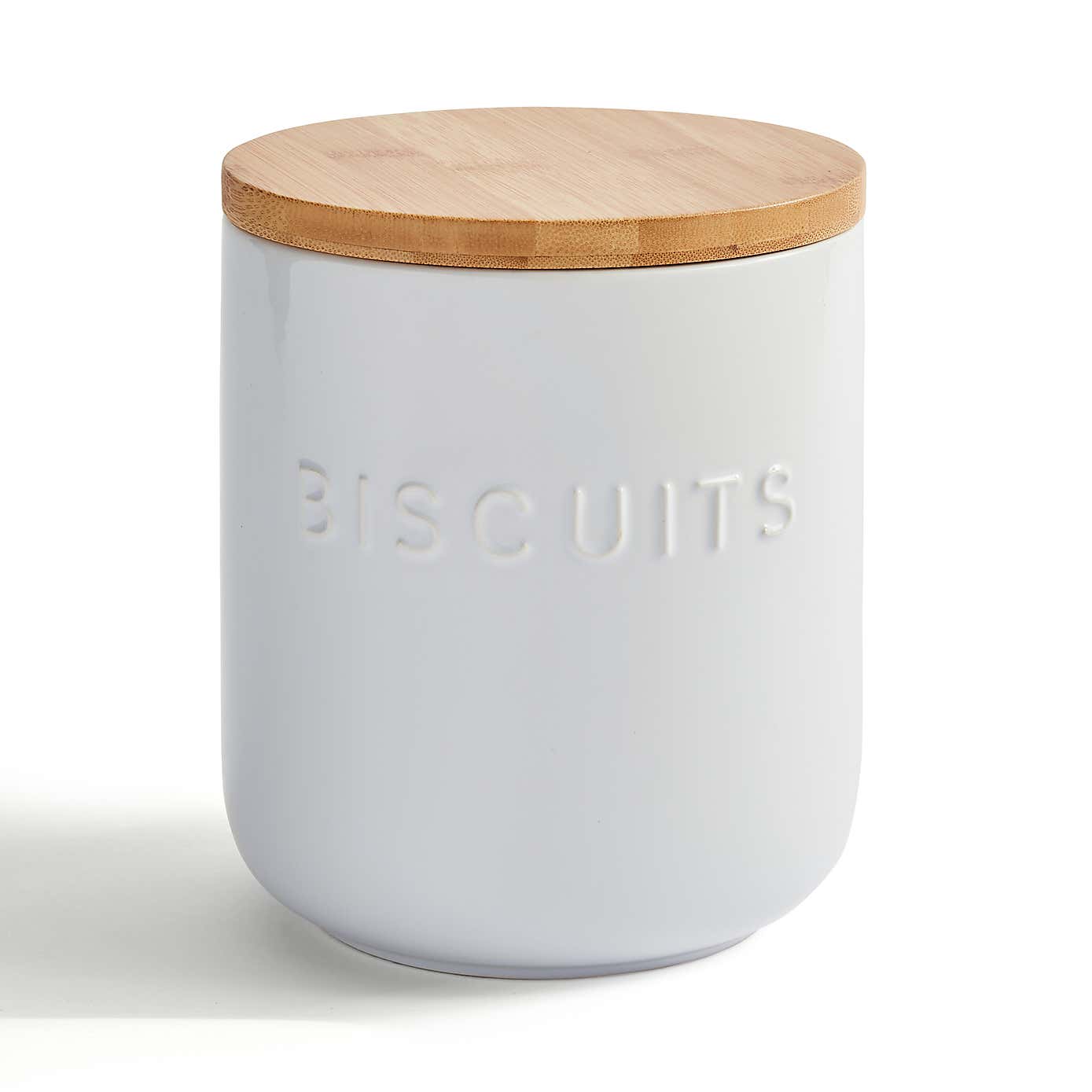 Ceramic Biscuit Canister White