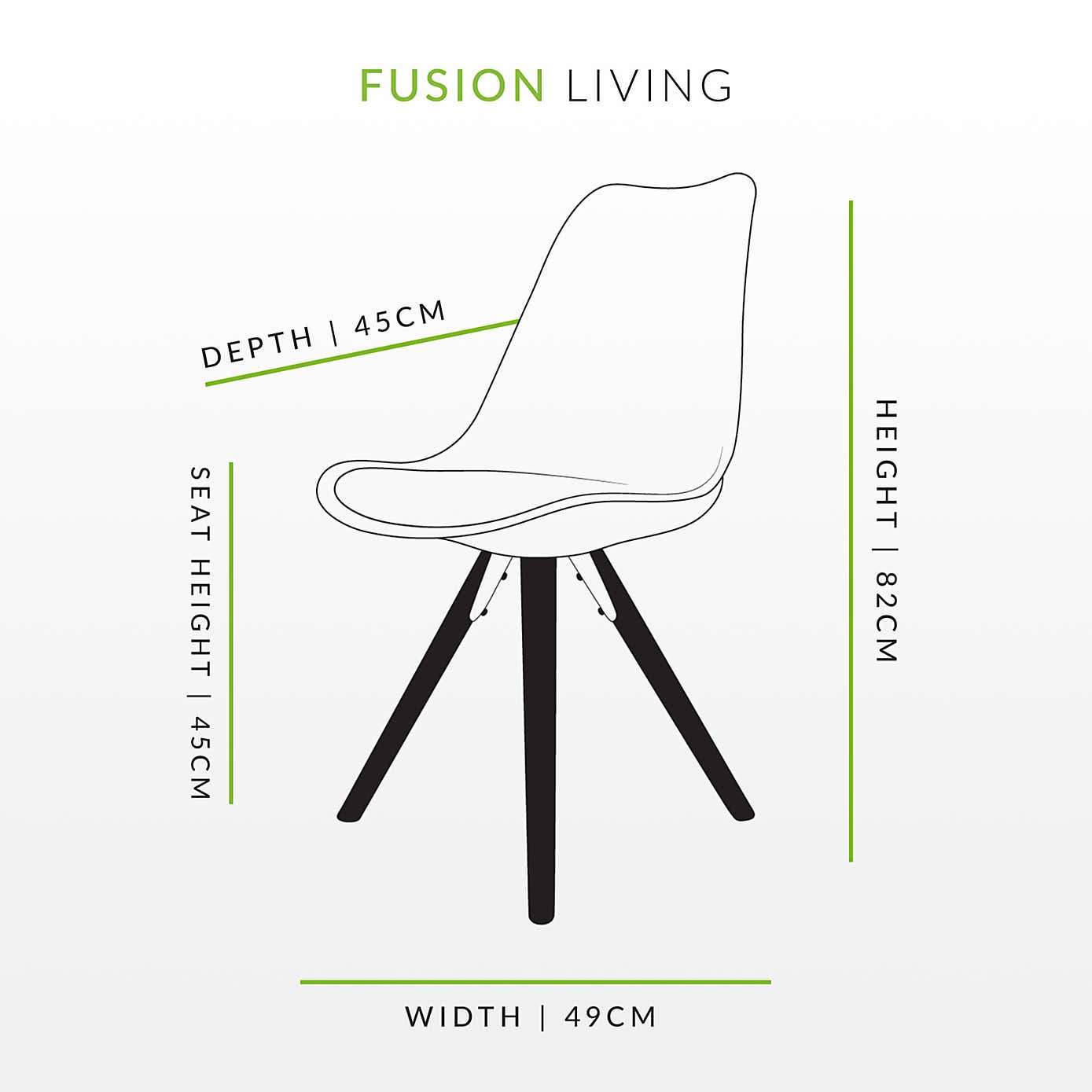 Fusion Living Soho White Plastic Dining Chair with Pyramid Legs