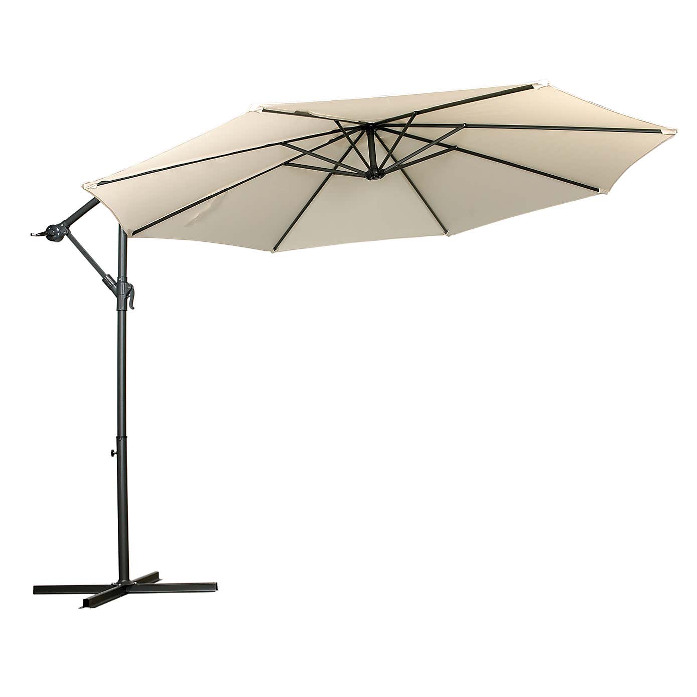 Royal Craft 3m Cantilever Powder Coated Parasol with Cross Stand