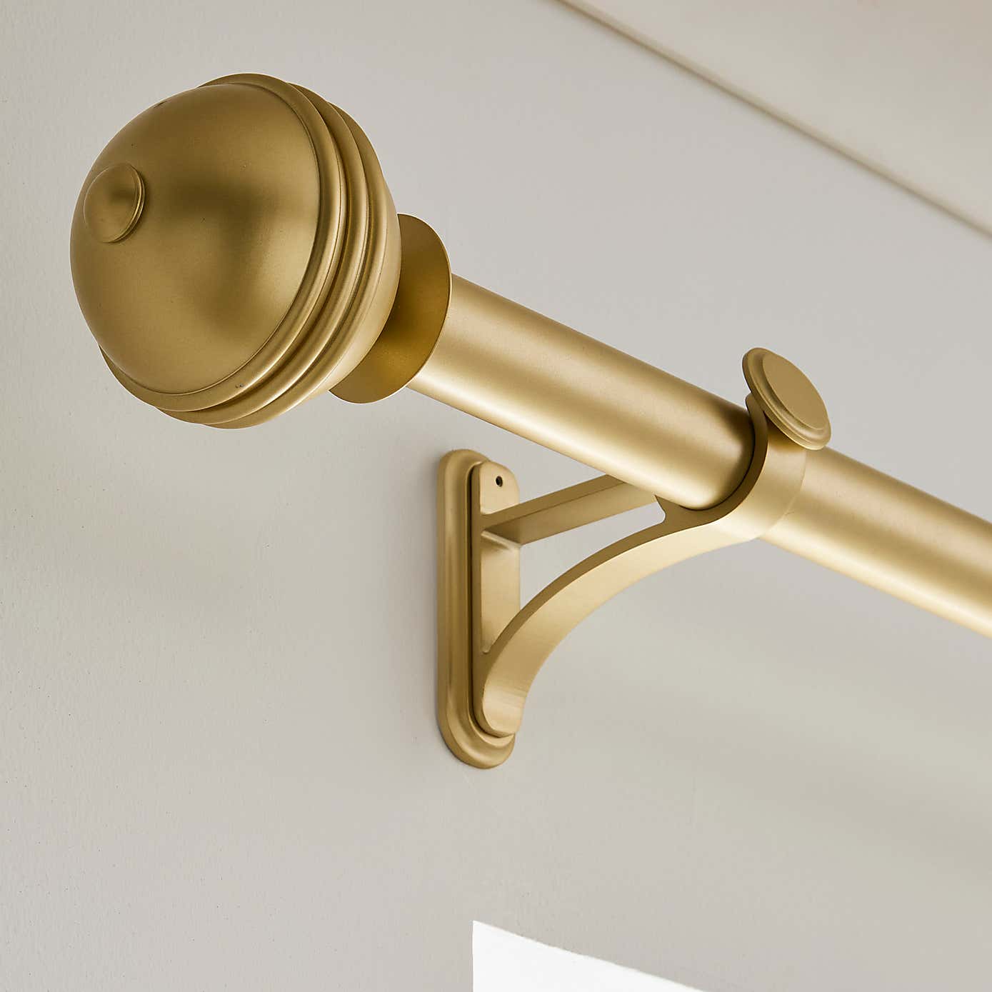 Traditional Ball Fixed Metal Curtain Pole with Rings