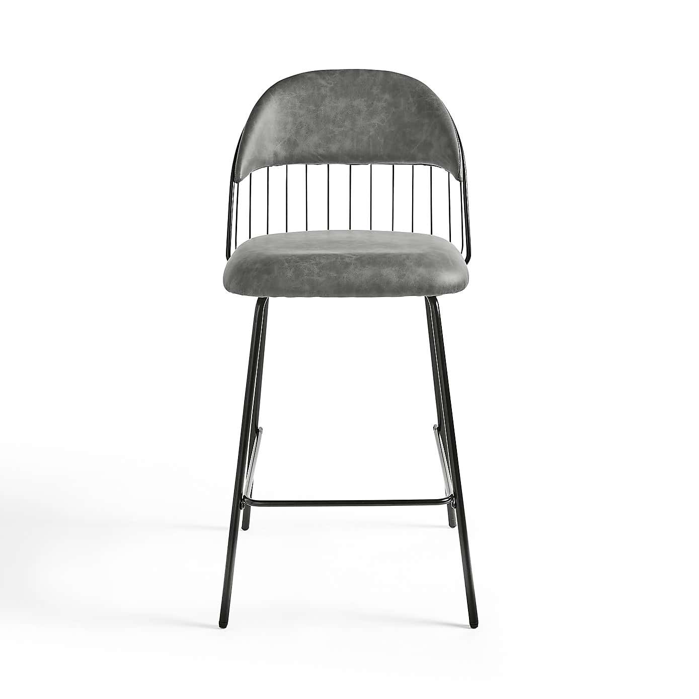 Marcela Faux Leather Bar Stool, Tan